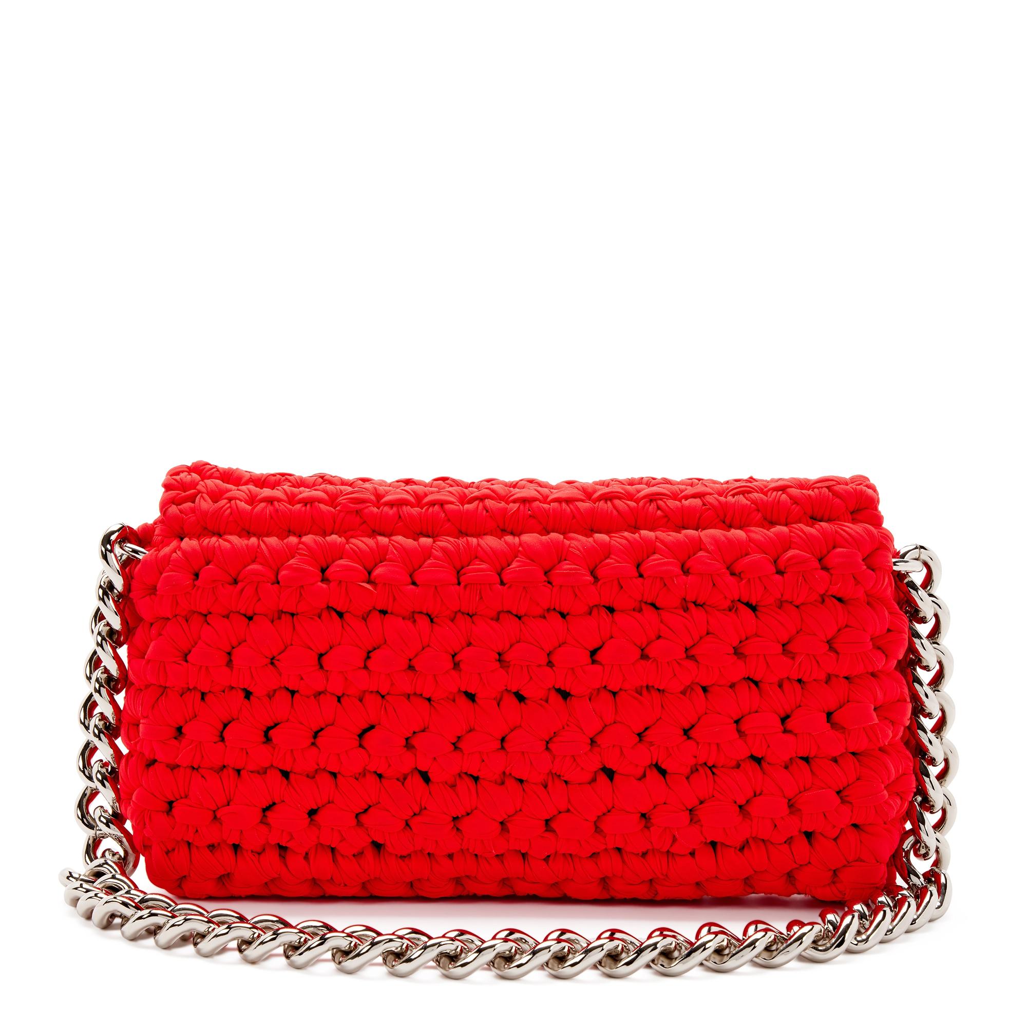 Chanel - Sac à rabat avec logo en crochet - Rouge Cruise en vente 1