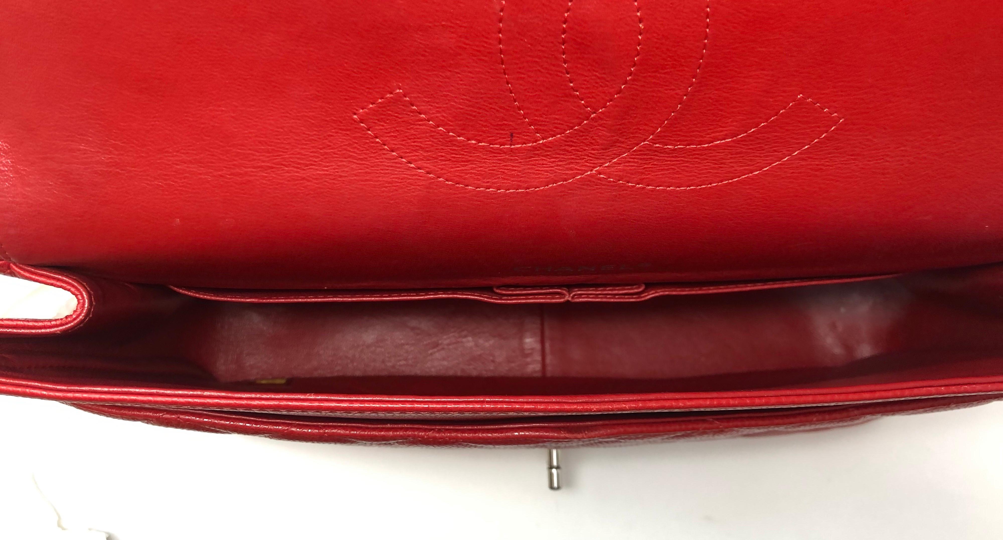 Chanel Rote Maxi SHW Tasche mit doppelter Klappe 8