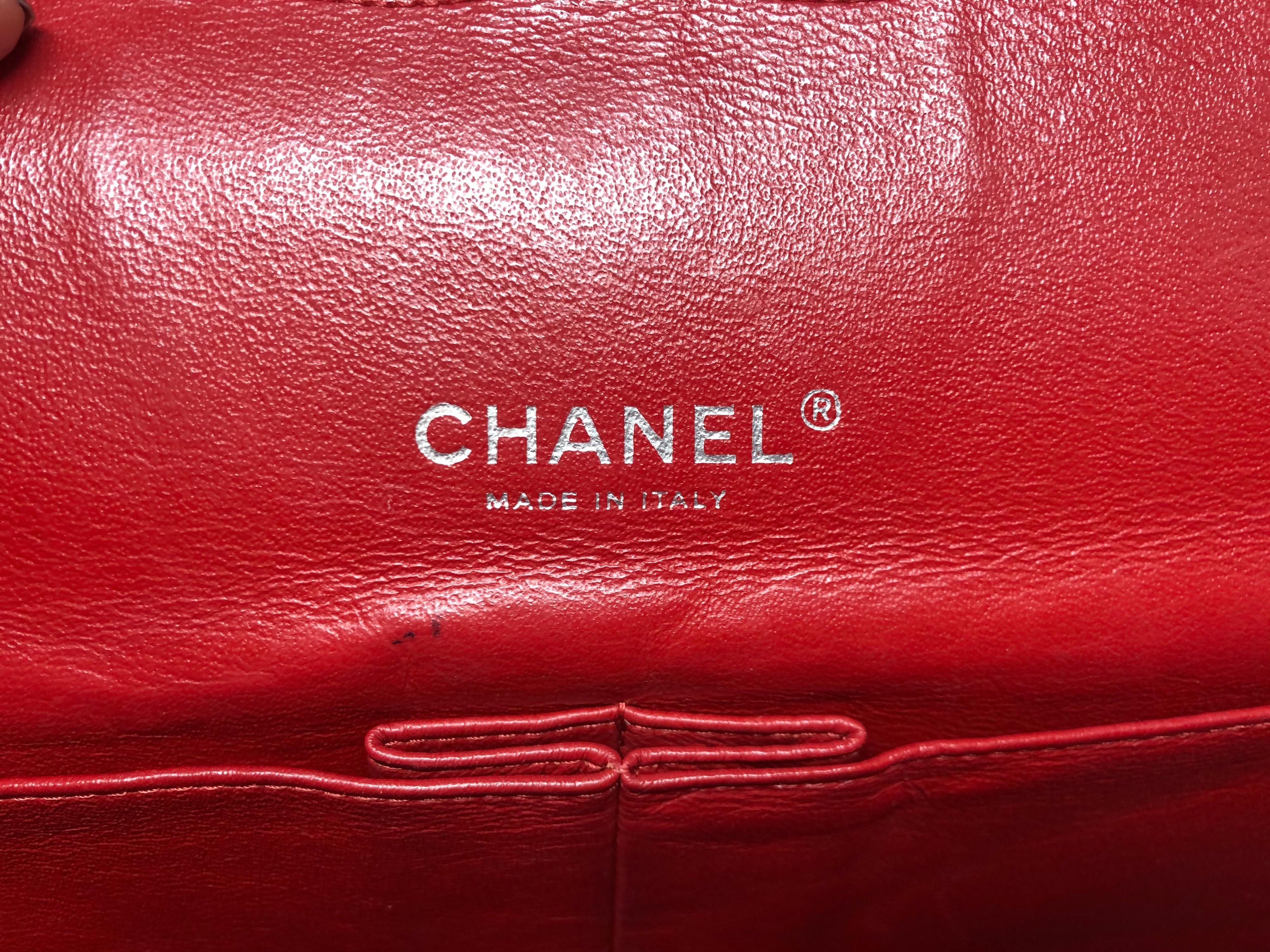 Chanel Rote Maxi SHW Tasche mit doppelter Klappe 9