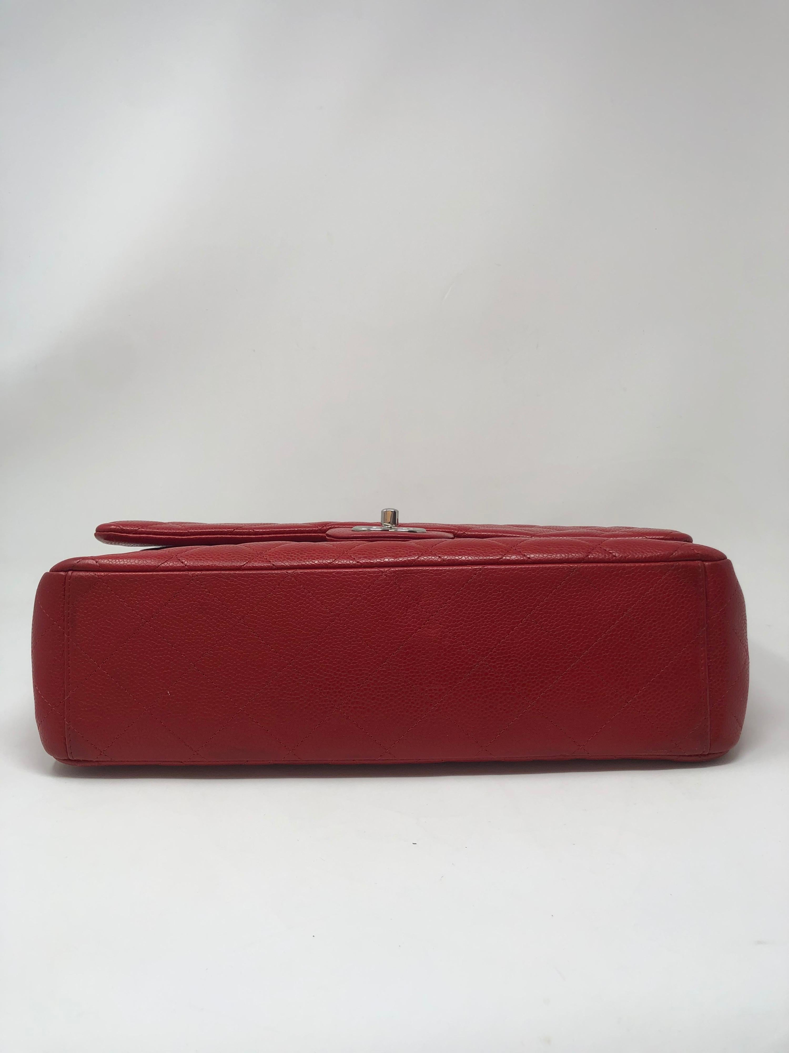 Chanel Rote Maxi SHW Tasche mit doppelter Klappe 3
