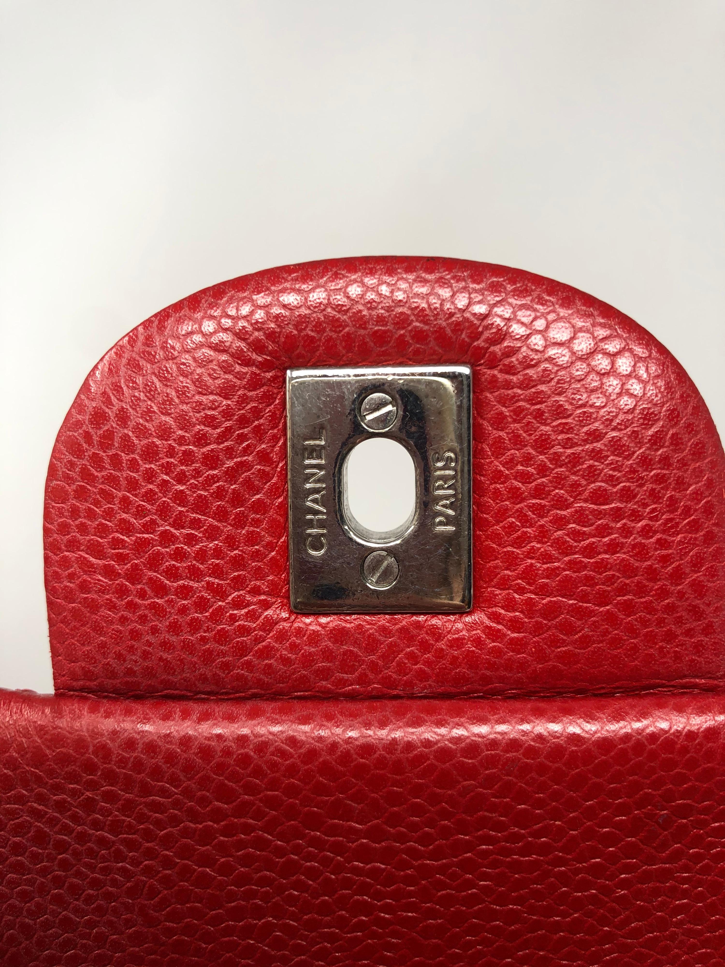 Chanel Rote Maxi SHW Tasche mit doppelter Klappe 4