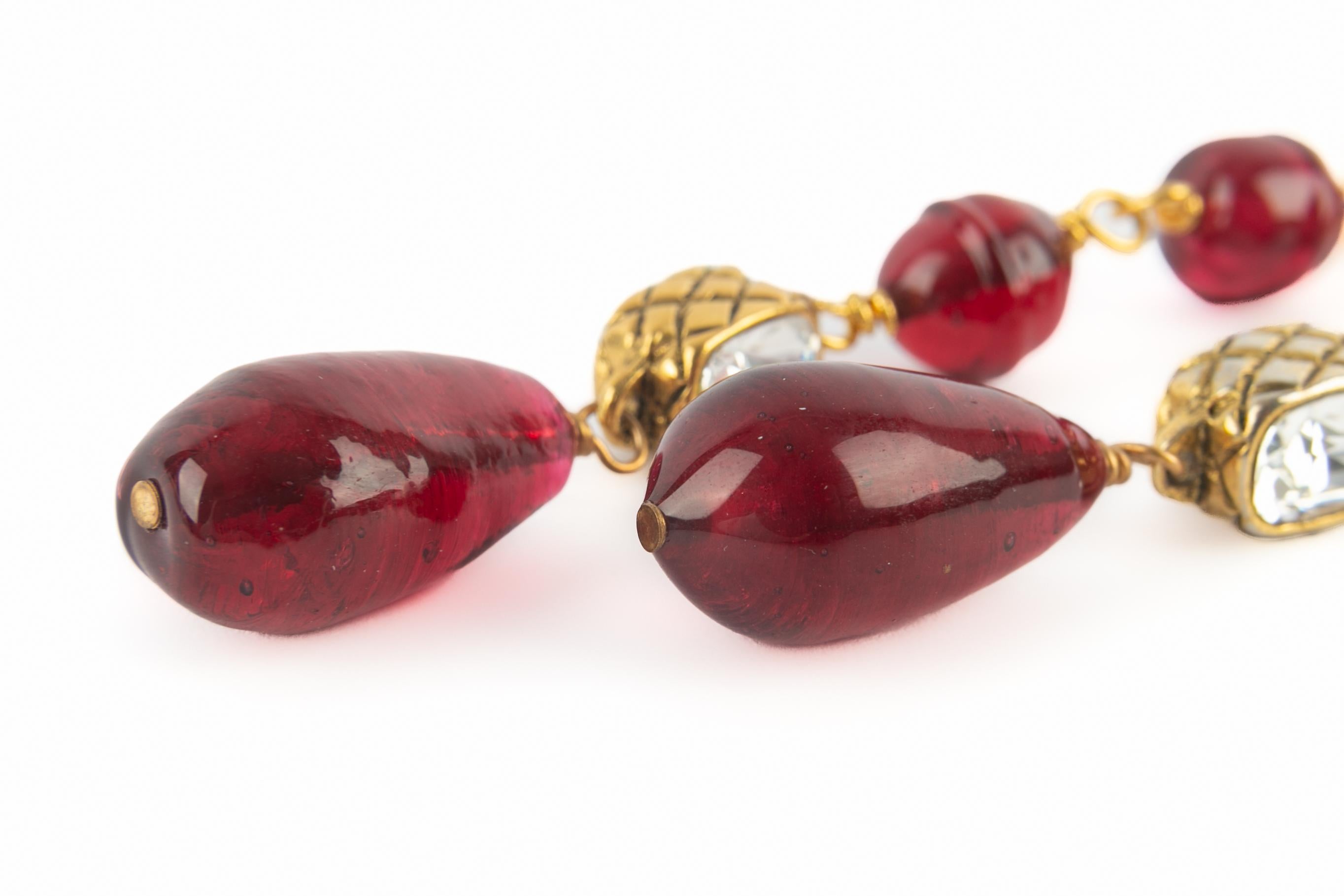 Chanel red earrings 1