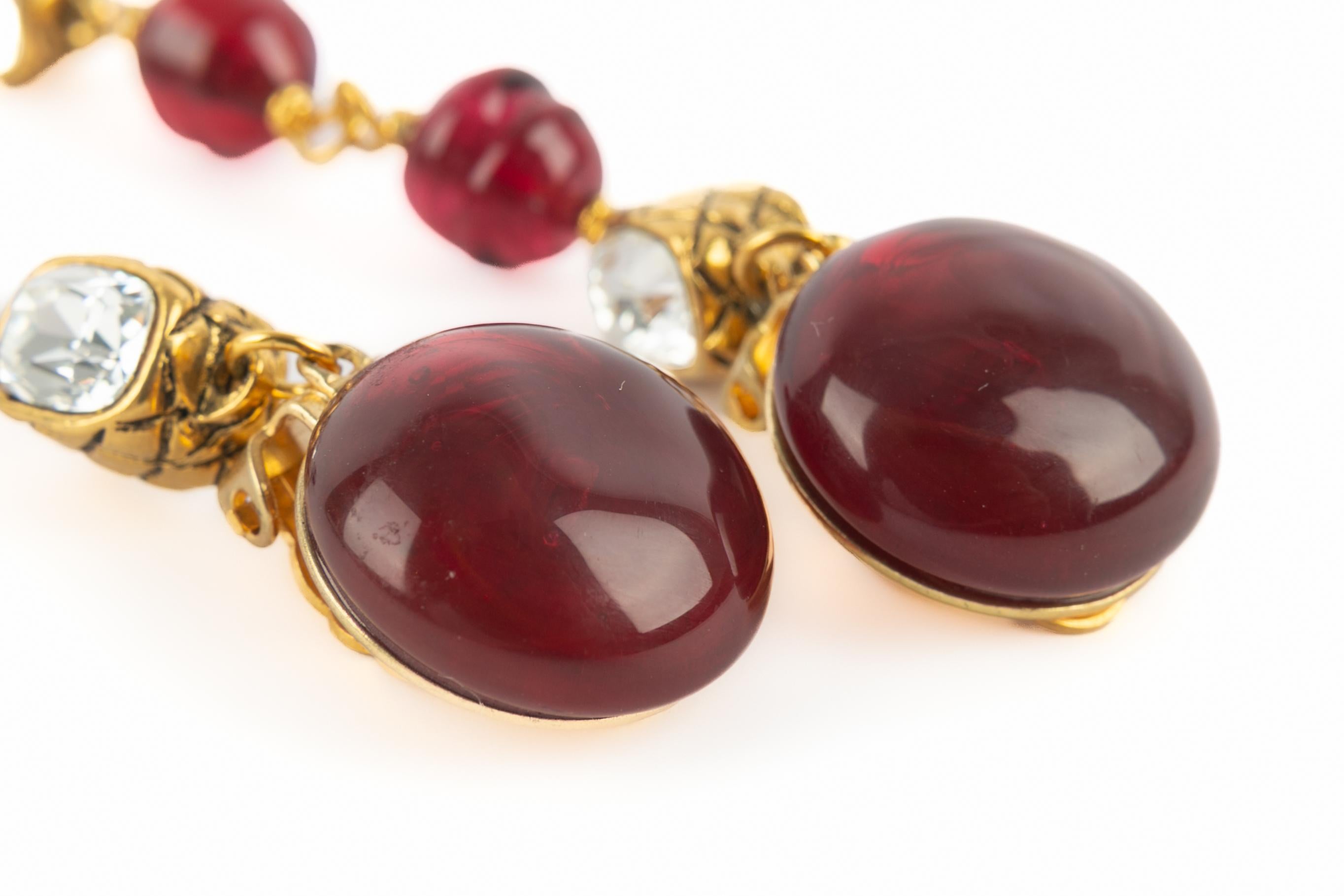 Chanel red earrings 3