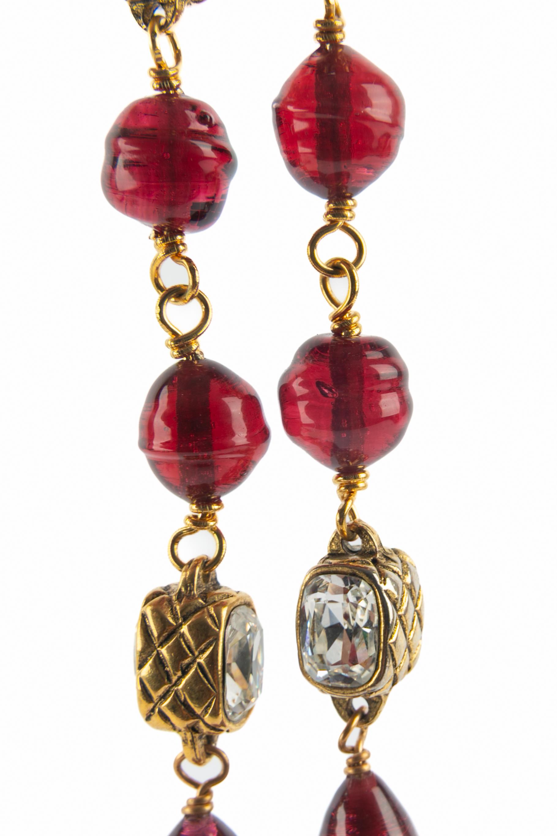 Chanel red earrings 4