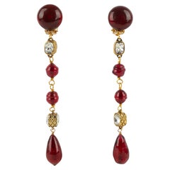 Chanel red earrings