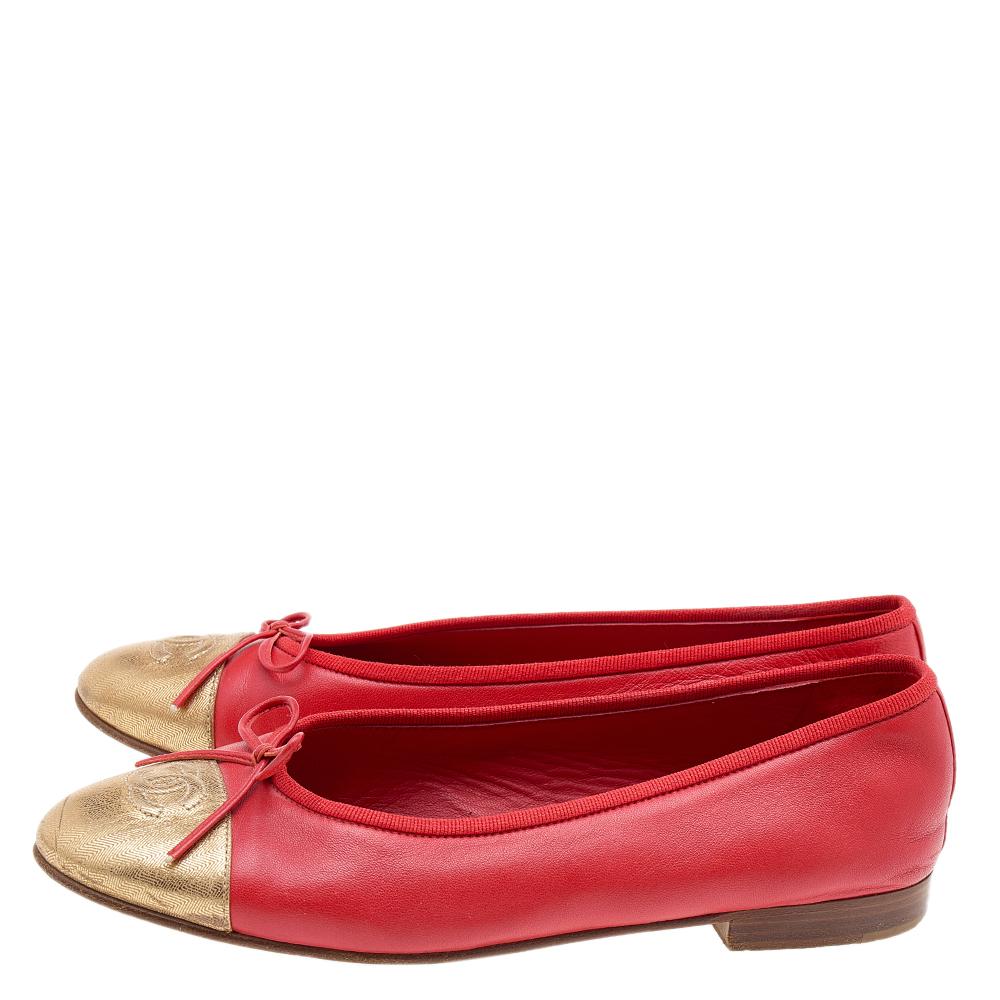 chanel red flats