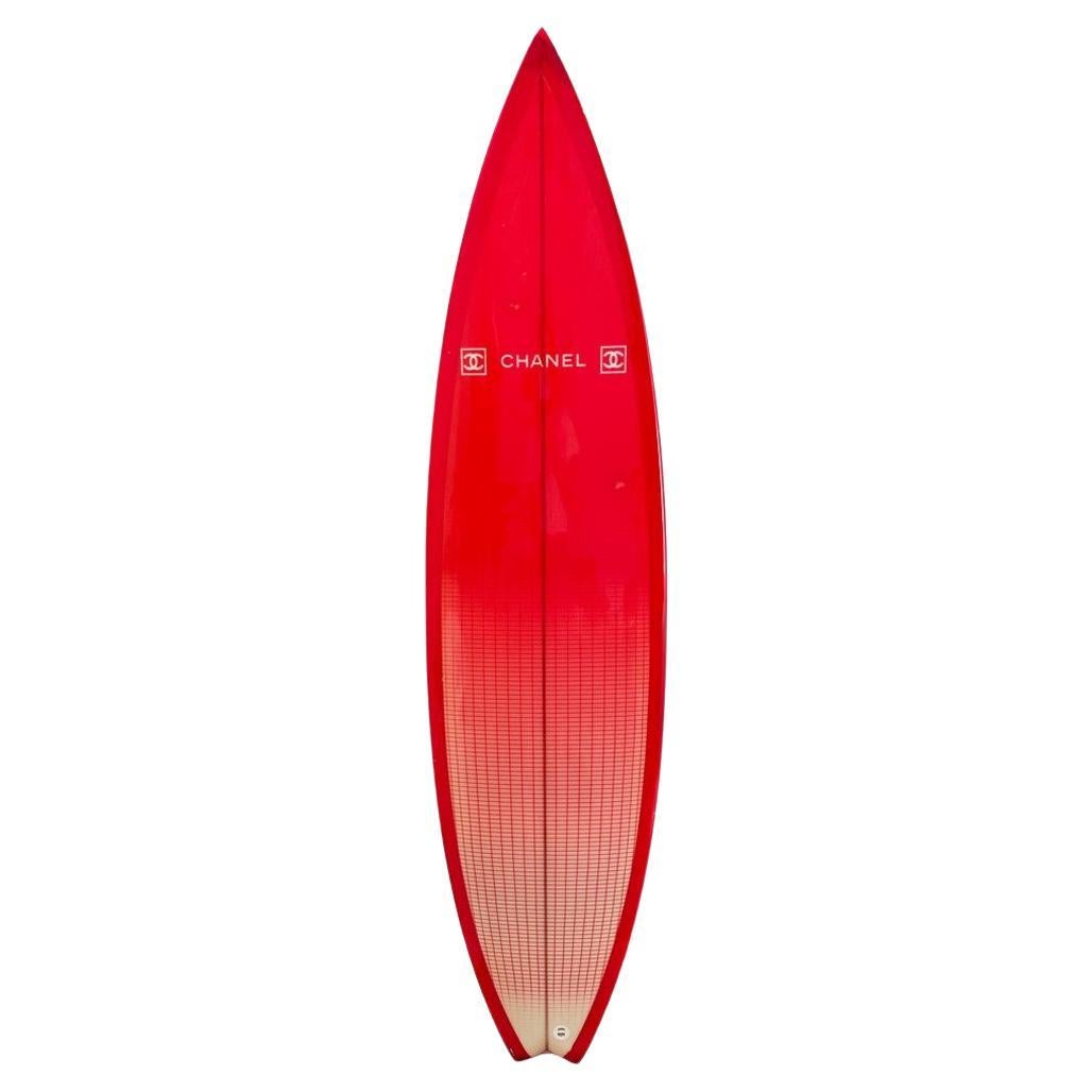 Chanel Red Gradient Carbon Fibre Surfboard For Sale