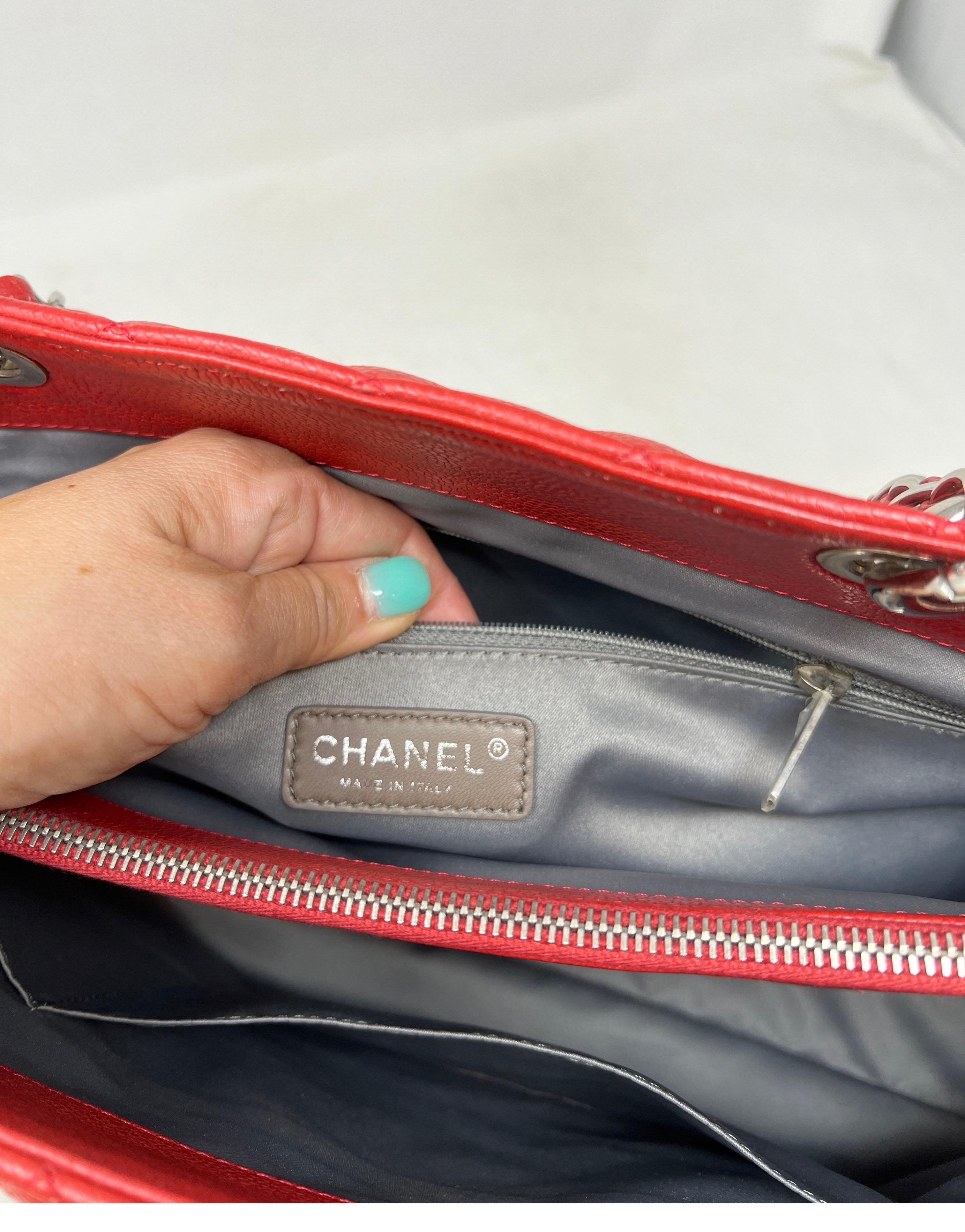 Chanel Red Grand Shopper Tote 8