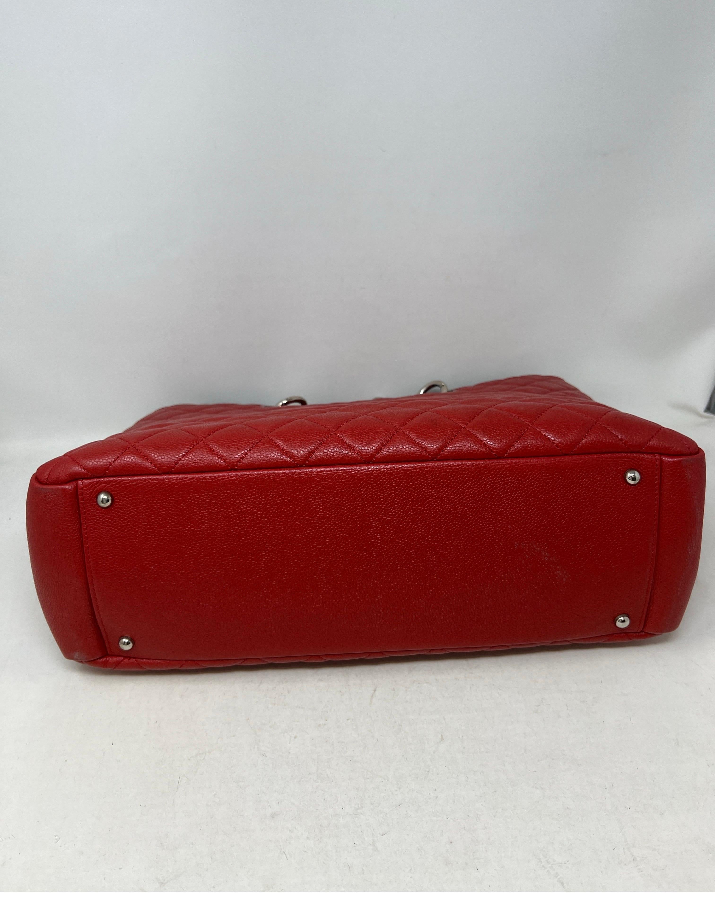 Chanel Red Grand Shopper Tote 9