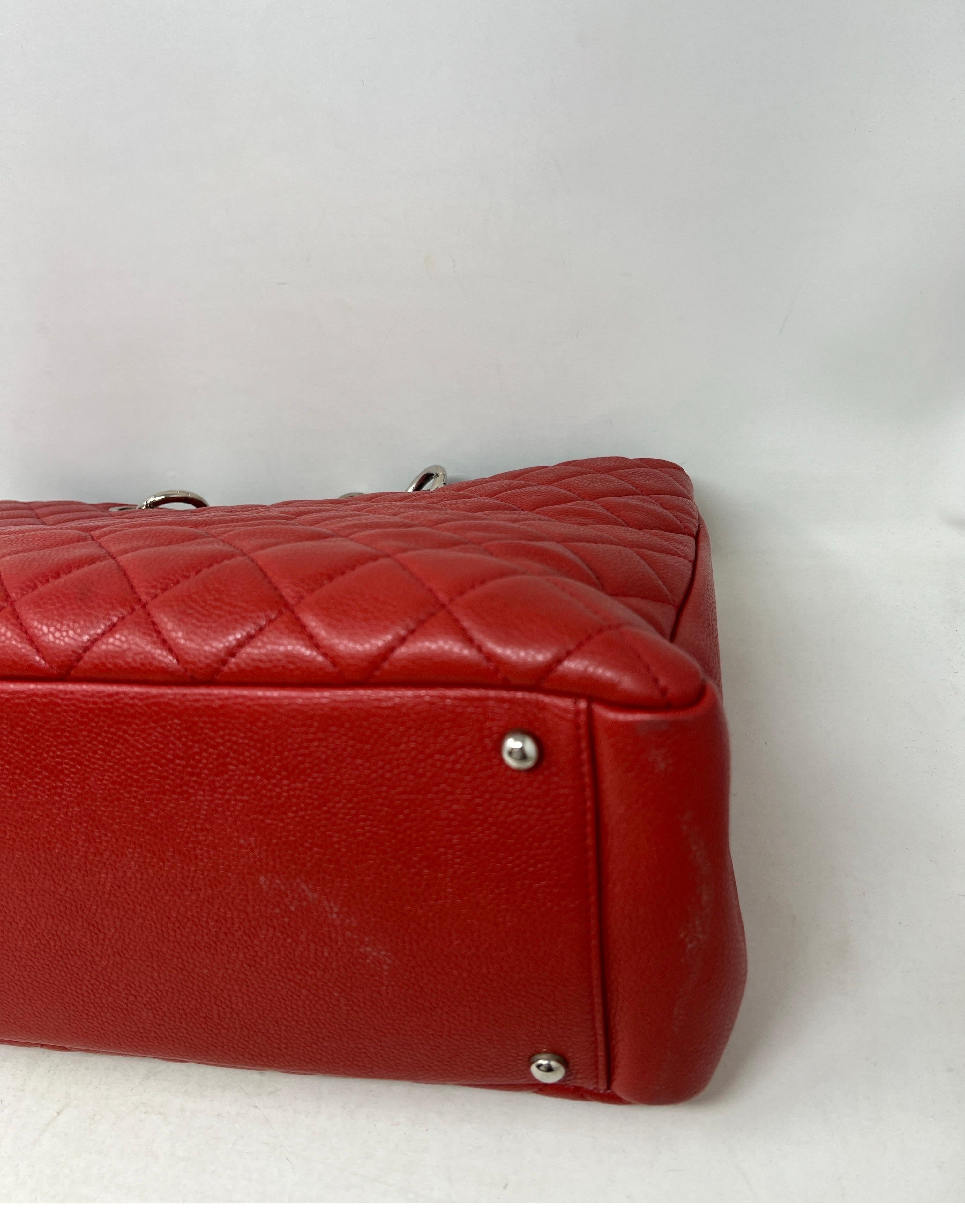 Chanel Red Grand Shopper Tote 11