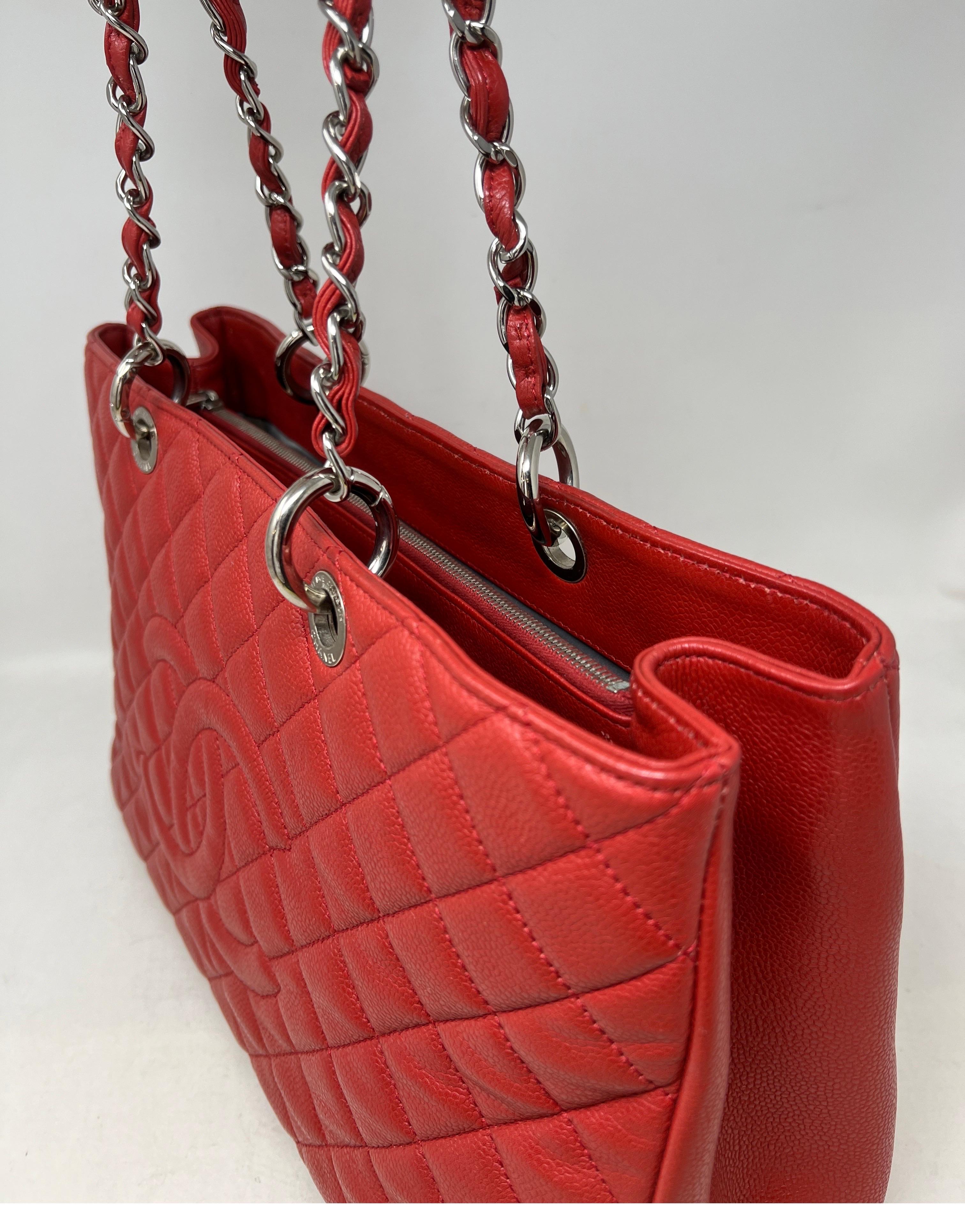 Chanel Red Grand Shopper Tote 14