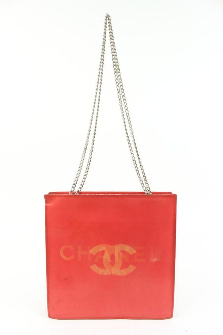 Chanel Red Quilted Canvas x Lambskin Gold Chain Tote Bag 16cc1029