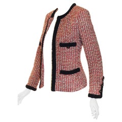 Chanel Red, Ivory 
Navy Tweed Jacket With Navy Trim