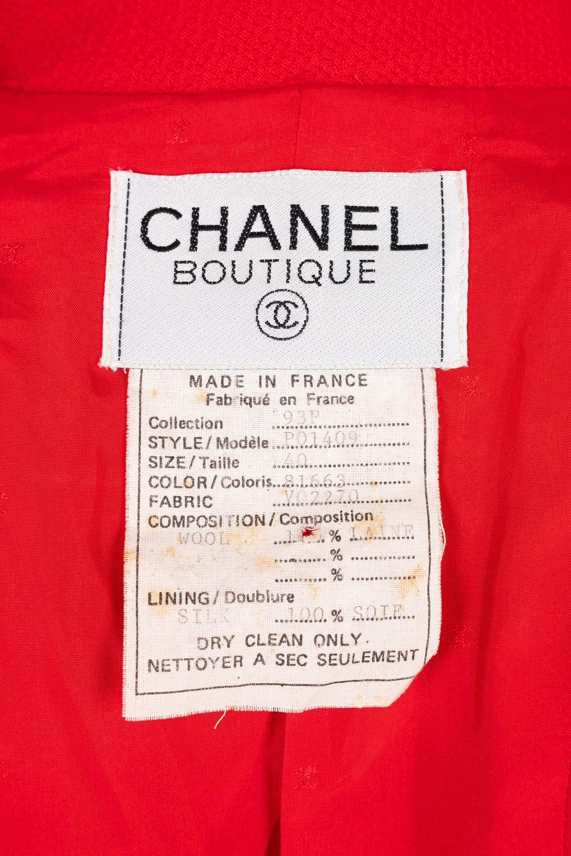 Chanel red jacket Spring-Summer 1993 3