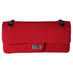Chanel Red Jersey East West Reissue Double Flap Bag