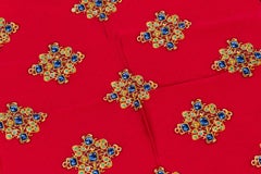 Chanel Red Jewel Silk Print Scarf