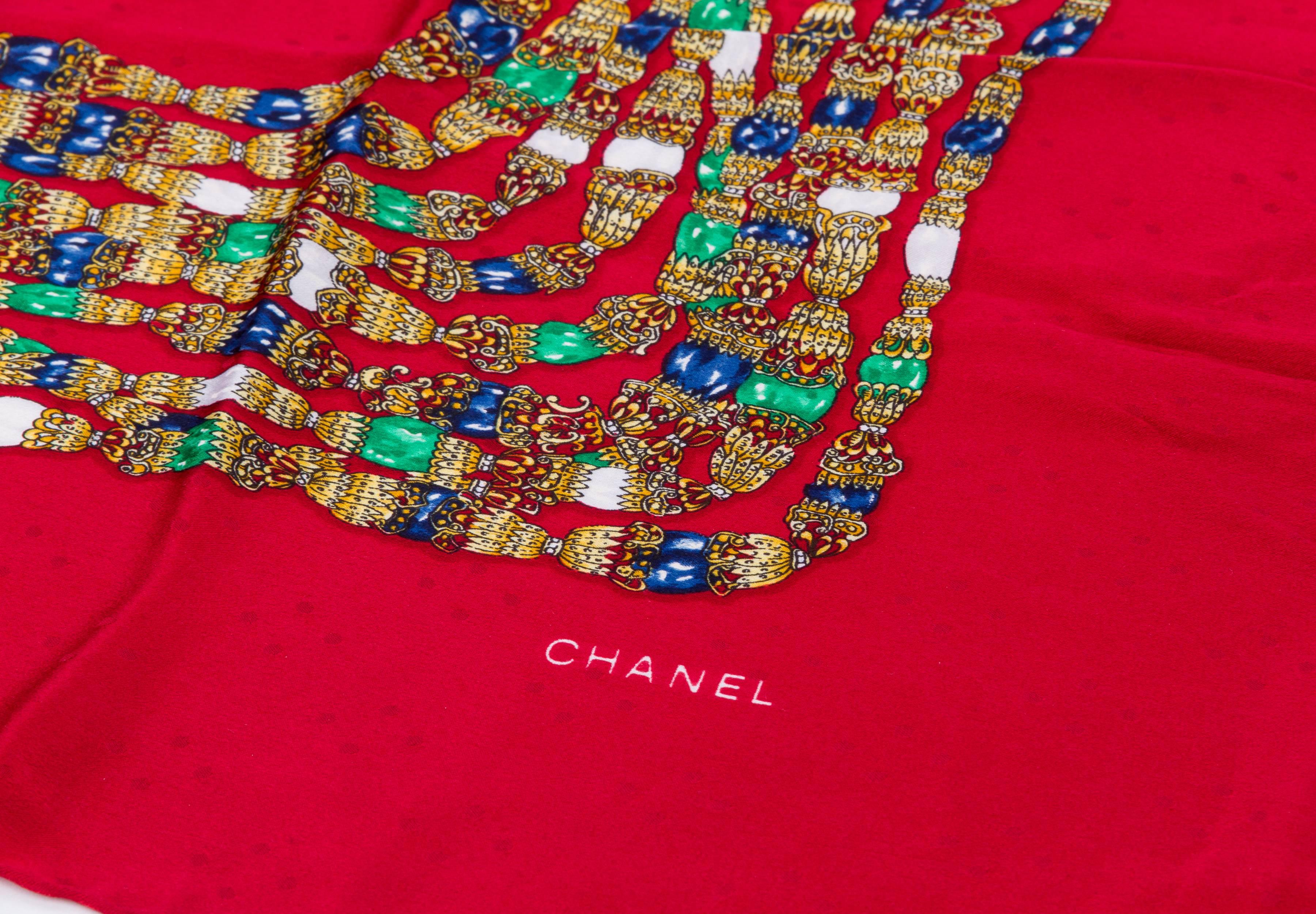 chanel red scarf