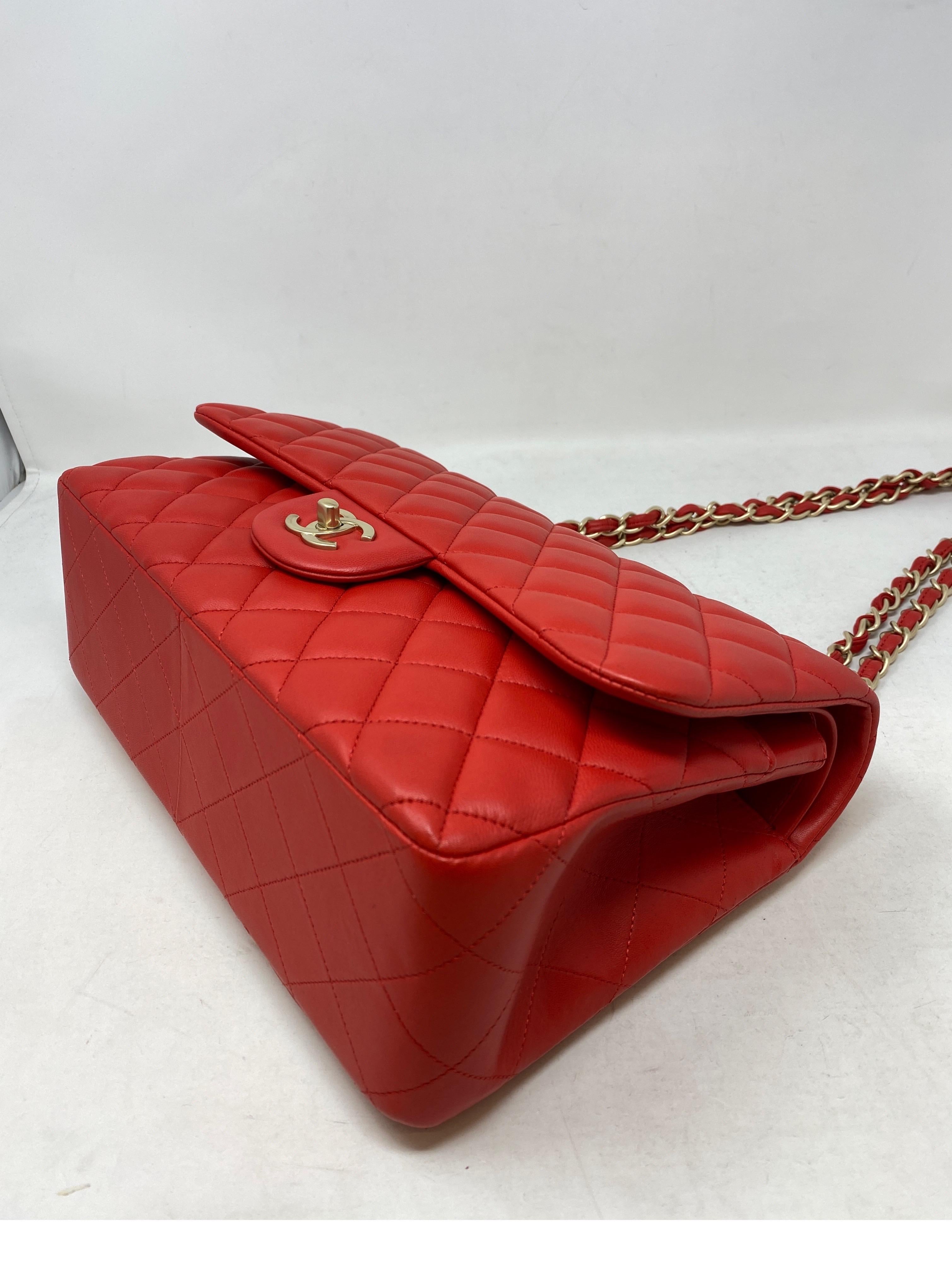 Chanel Red Jumbo Bag  5