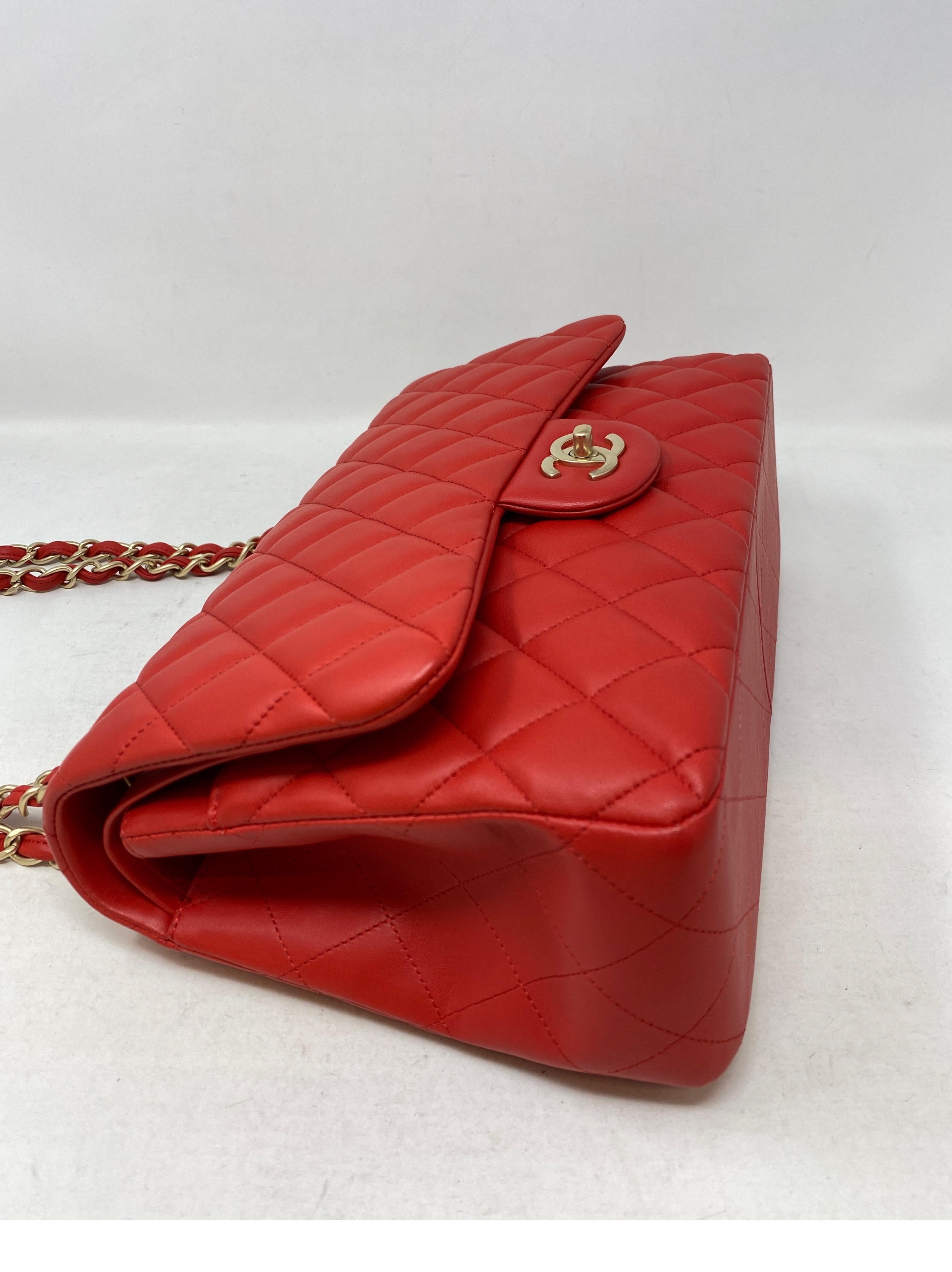 Chanel Red Jumbo Bag  6