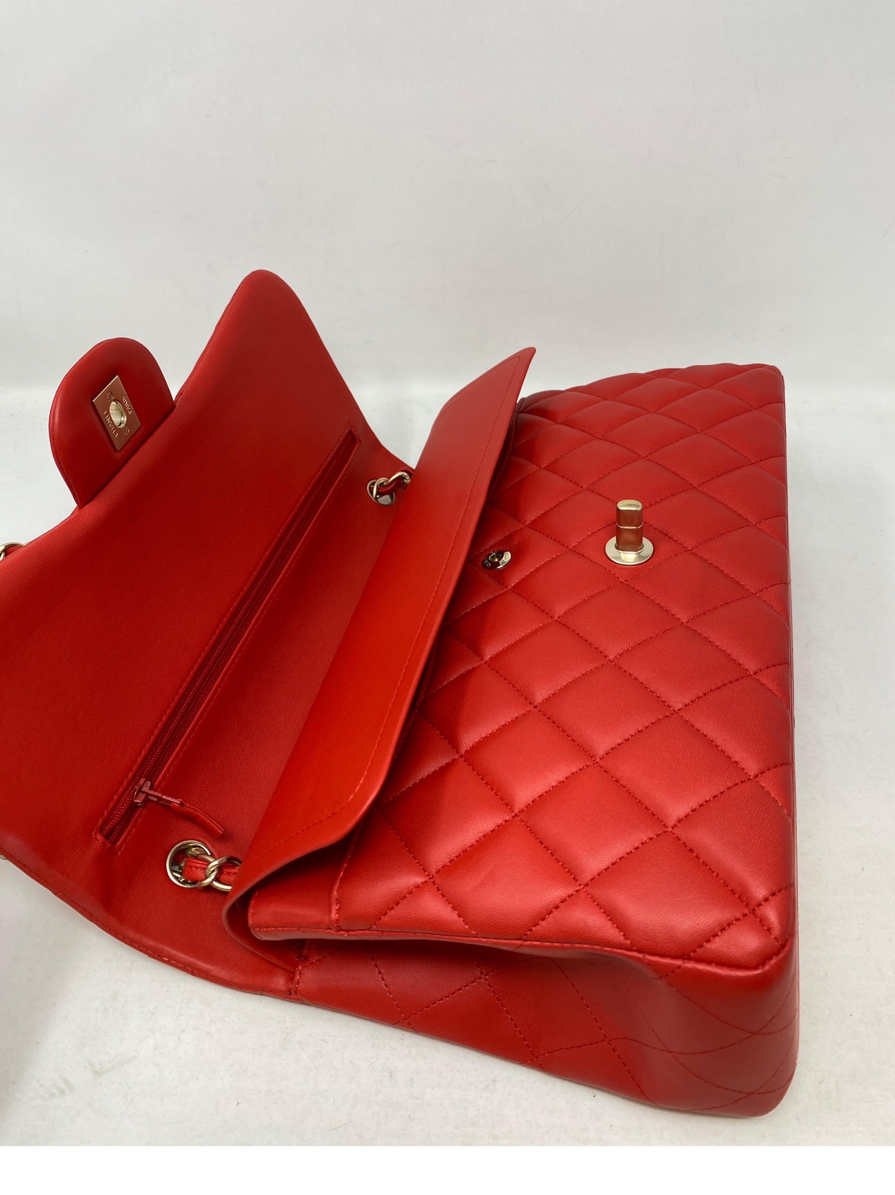 Chanel Red Jumbo Bag  7