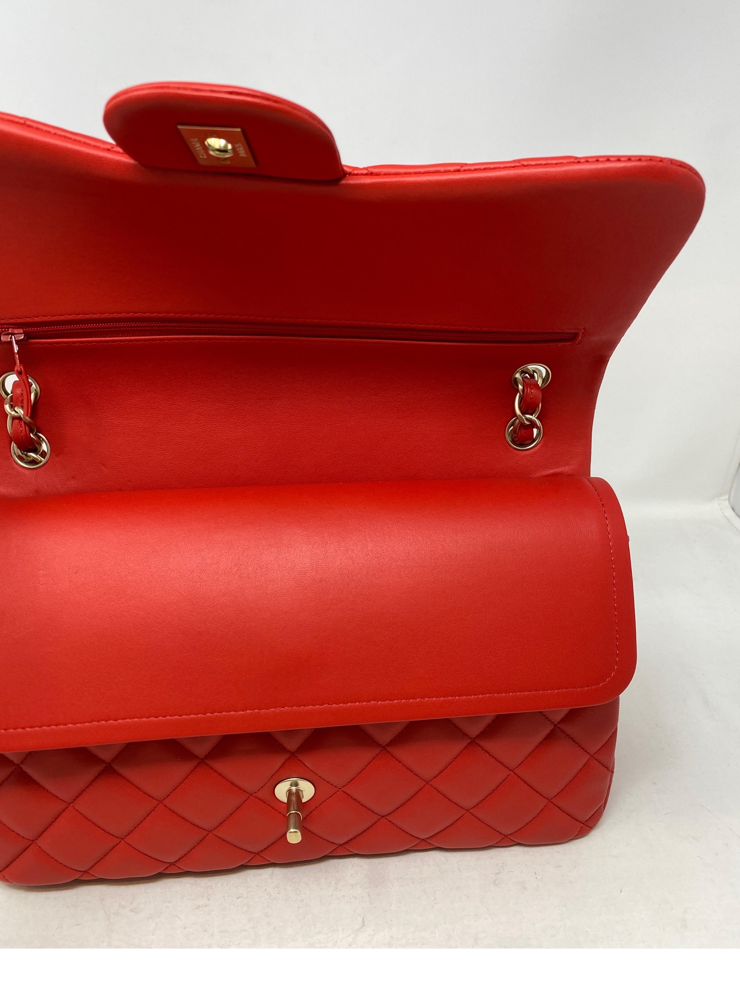 Chanel Red Jumbo Bag  8