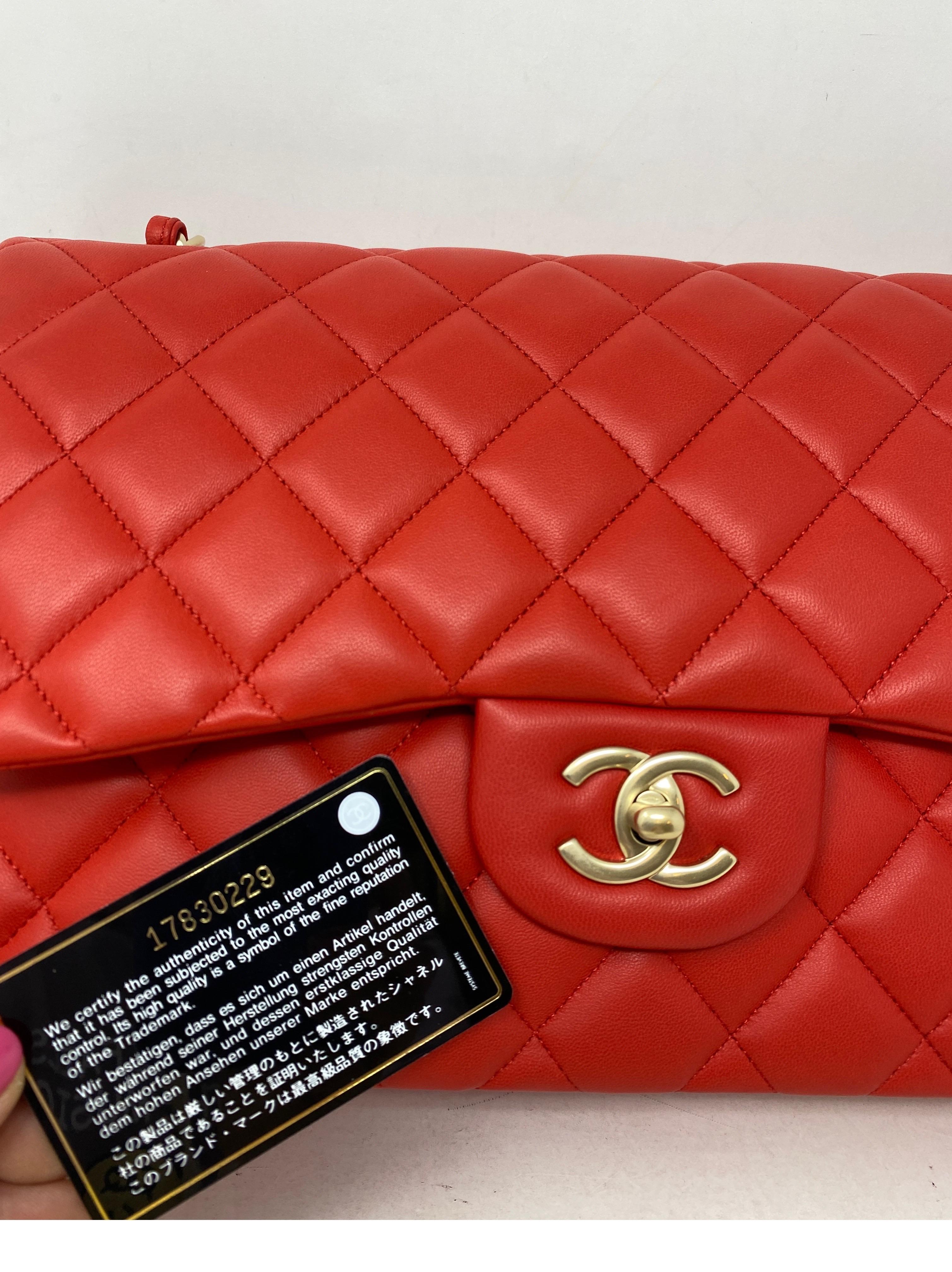 Chanel Red Jumbo Bag  11