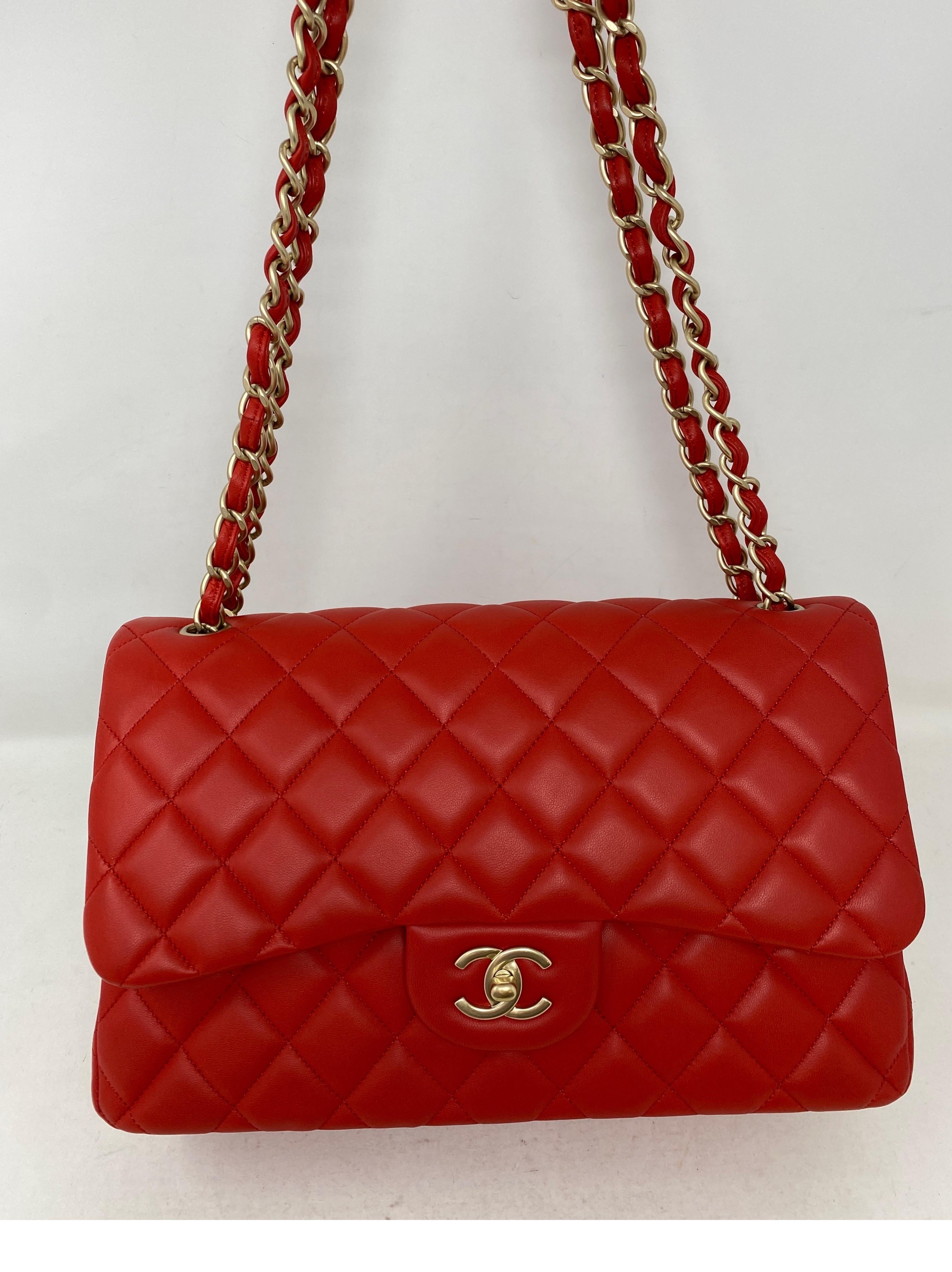 Chanel Red Jumbo Bag  12