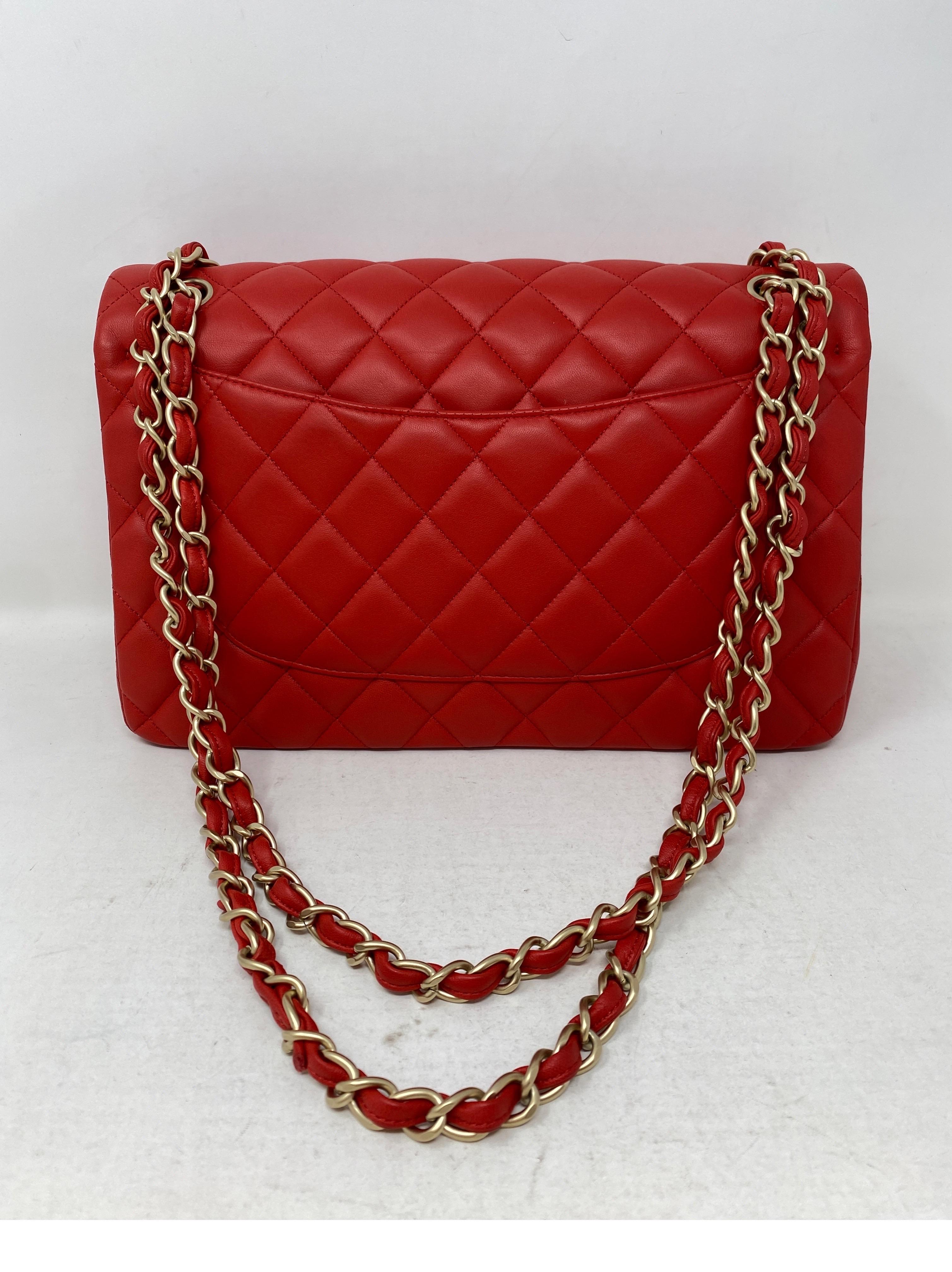 Chanel Red Jumbo Bag  1