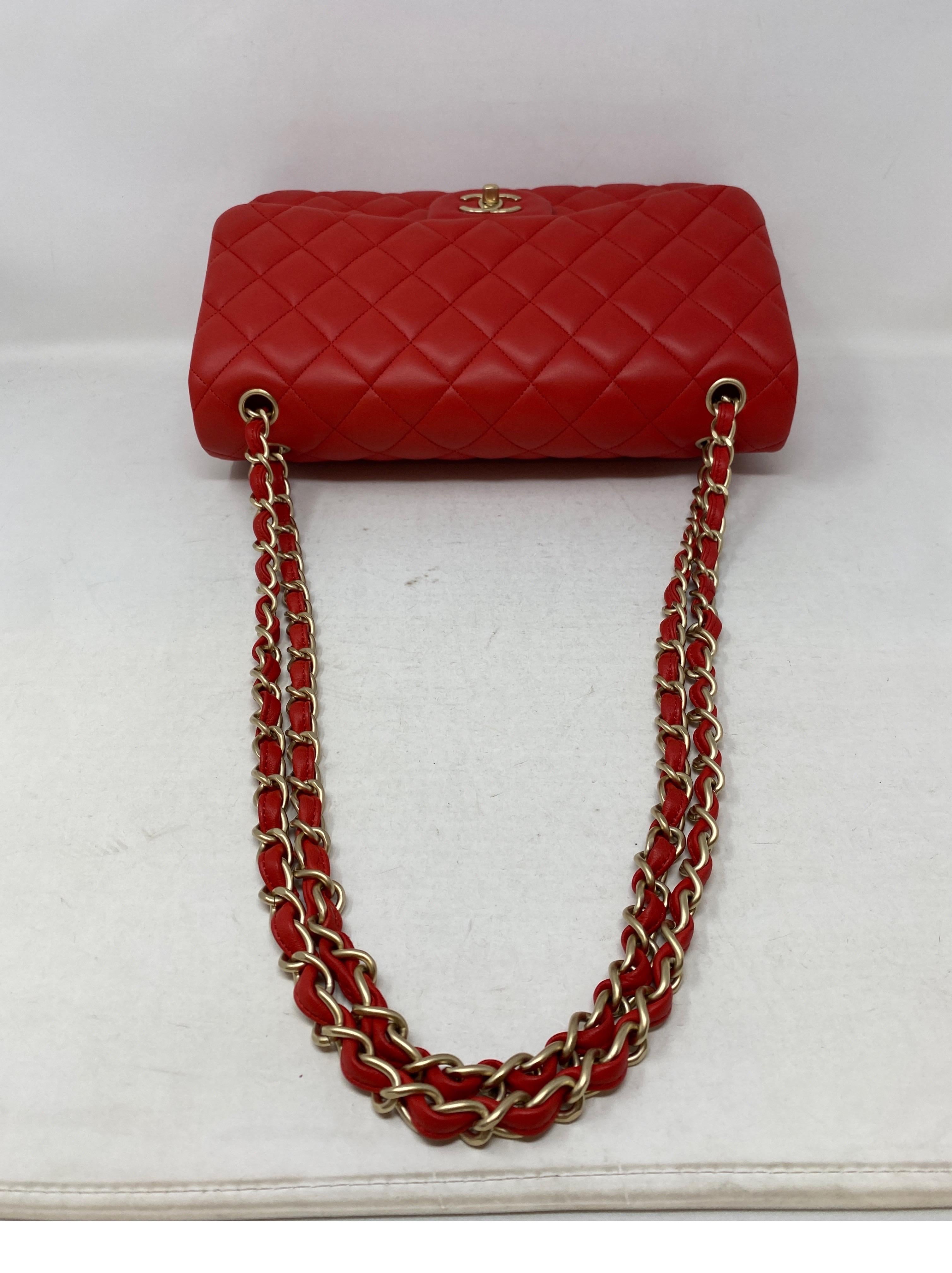 Chanel Red Jumbo Bag  2