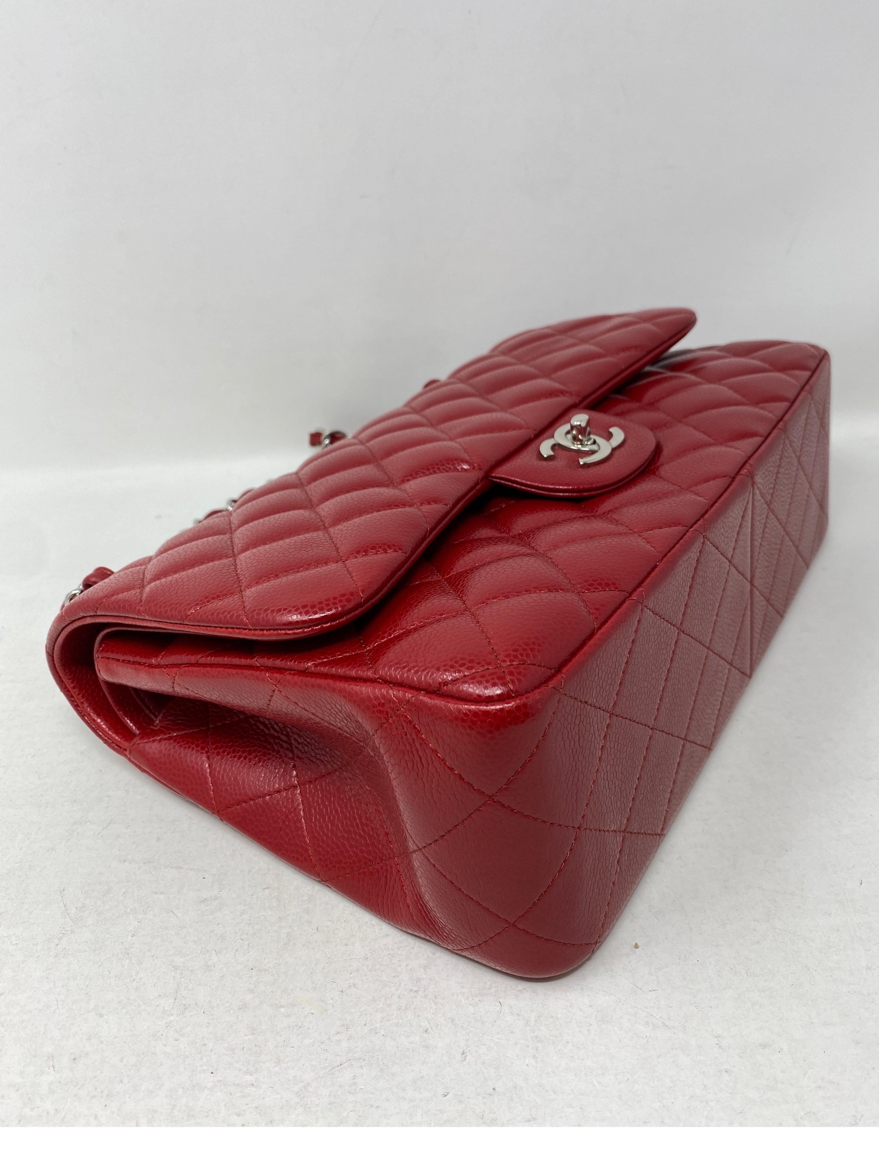 Chanel Red Jumbo Double Flap Bag  4