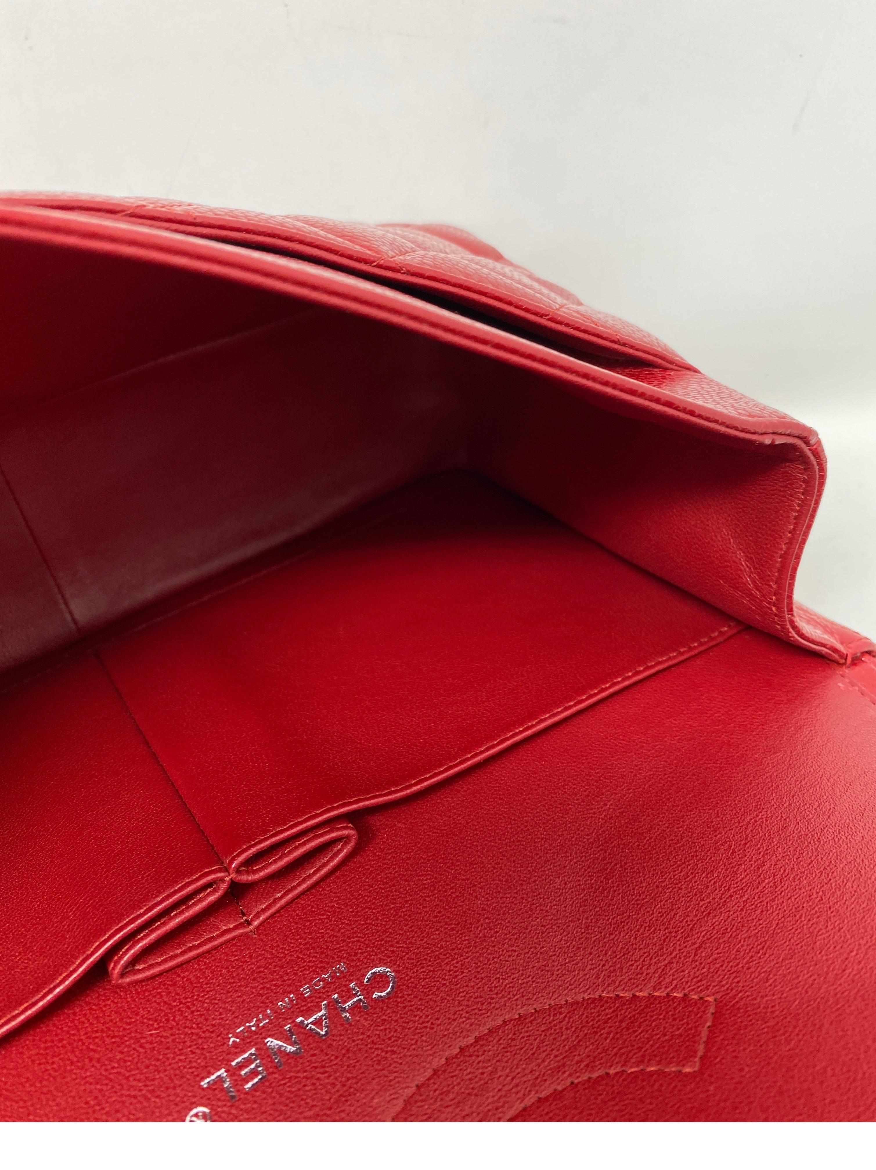 Chanel Red Jumbo Double Flap Bag  7