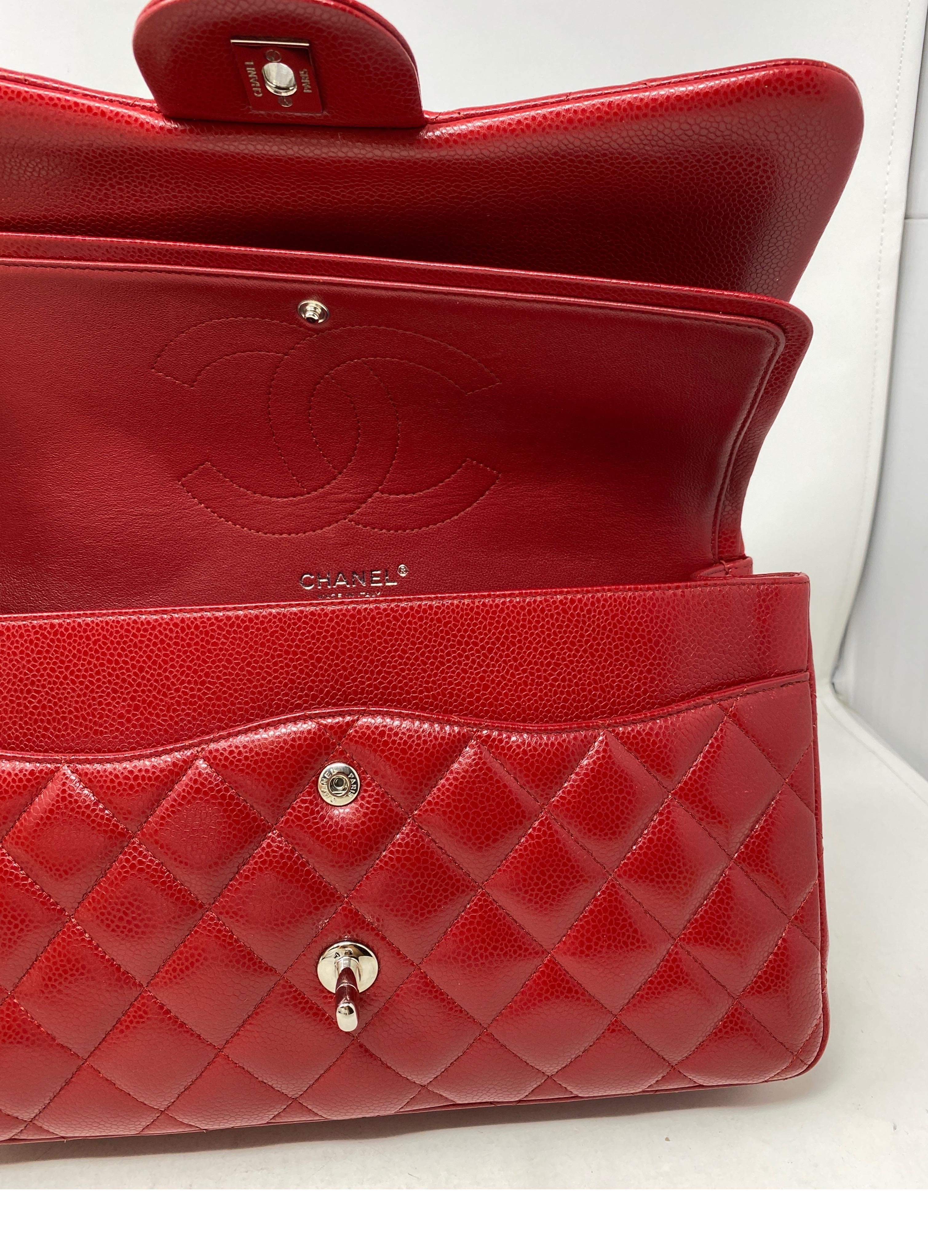 Chanel Red Jumbo Double Flap Bag  9