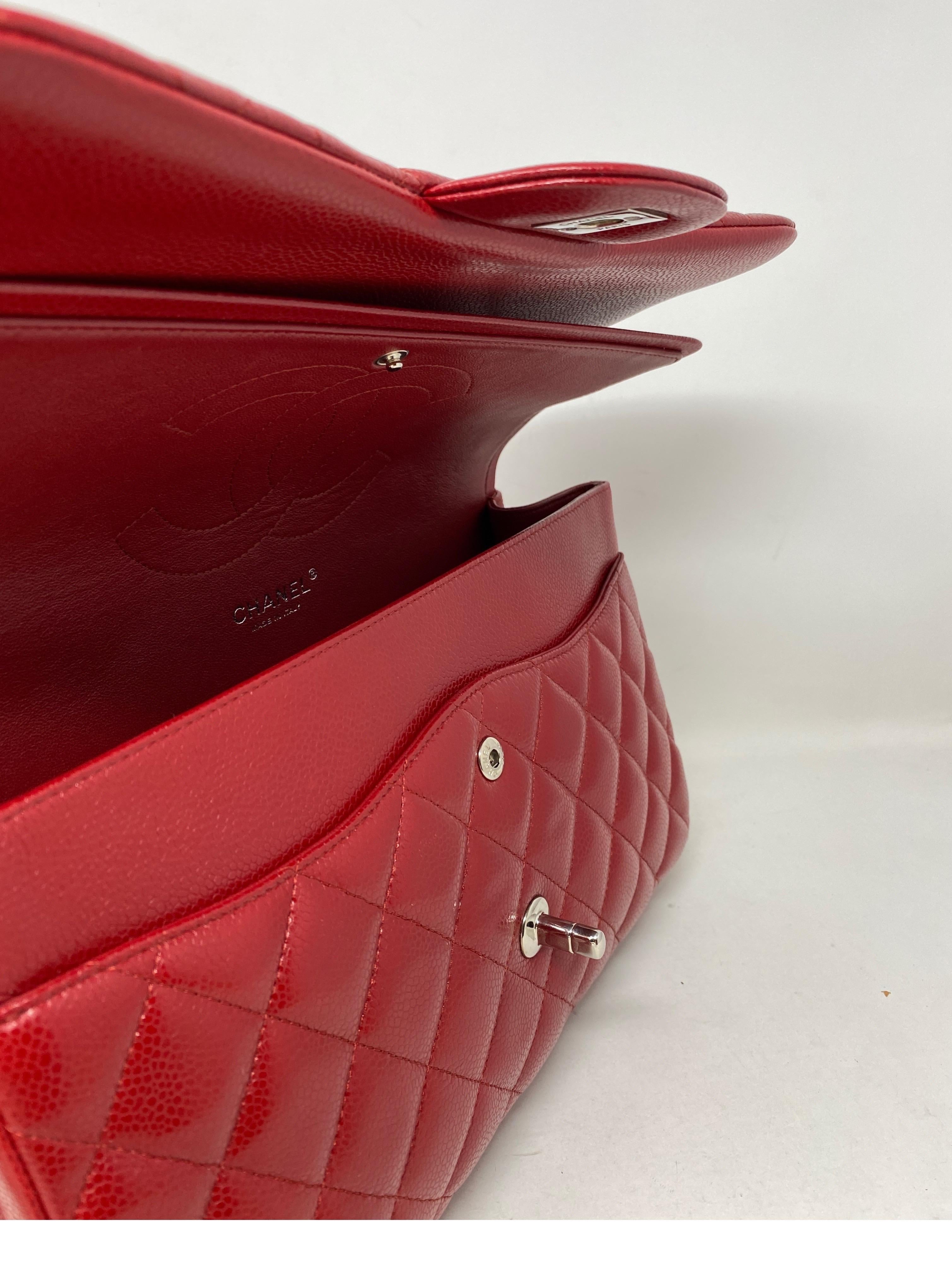 Chanel Red Jumbo Double Flap Bag  10