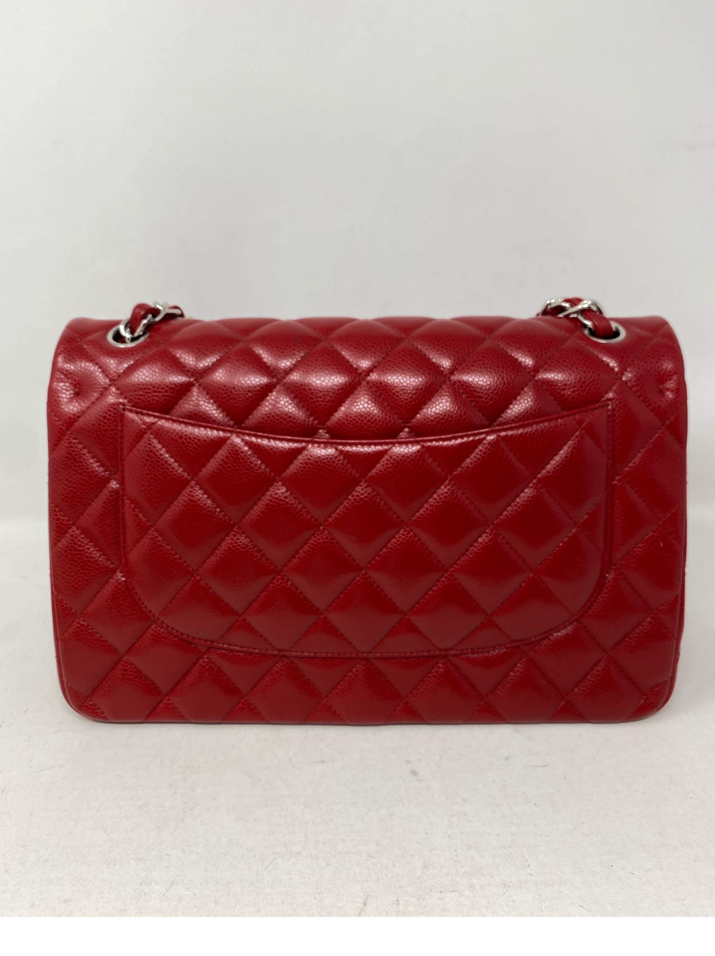 Chanel Red Jumbo Double Flap Bag  12
