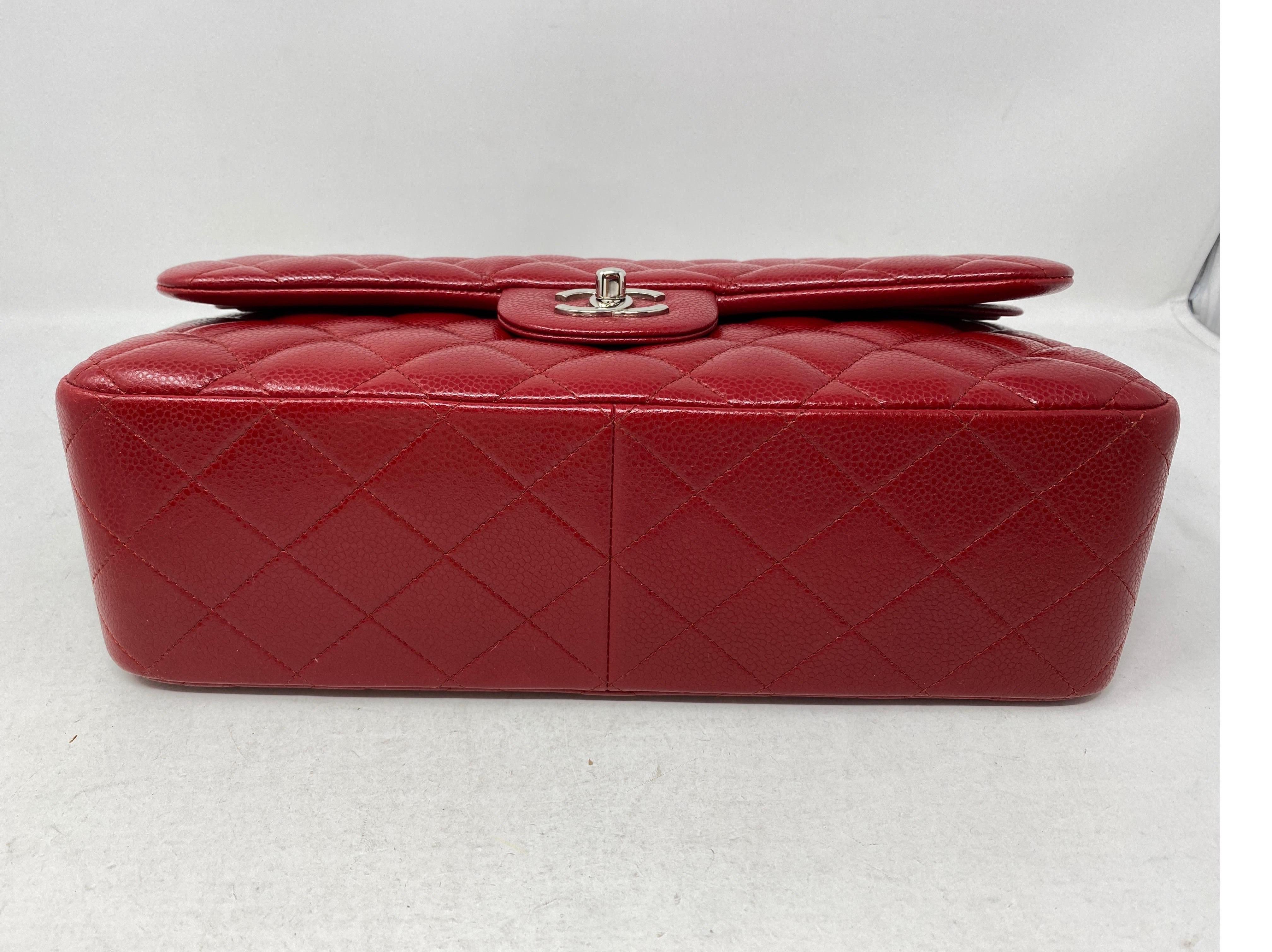 Chanel Red Jumbo Double Flap Bag  2