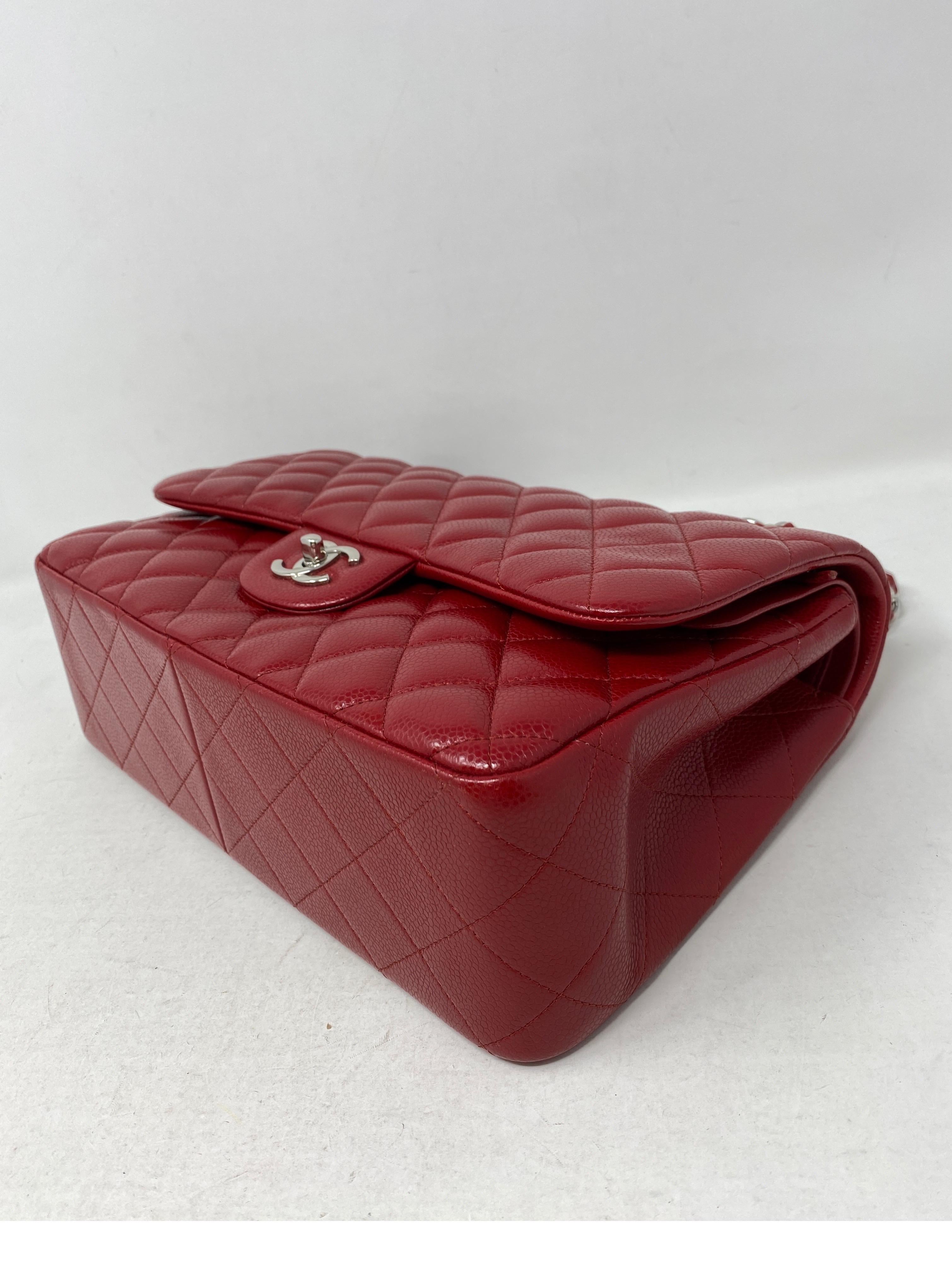 Chanel Red Jumbo Double Flap Bag  3