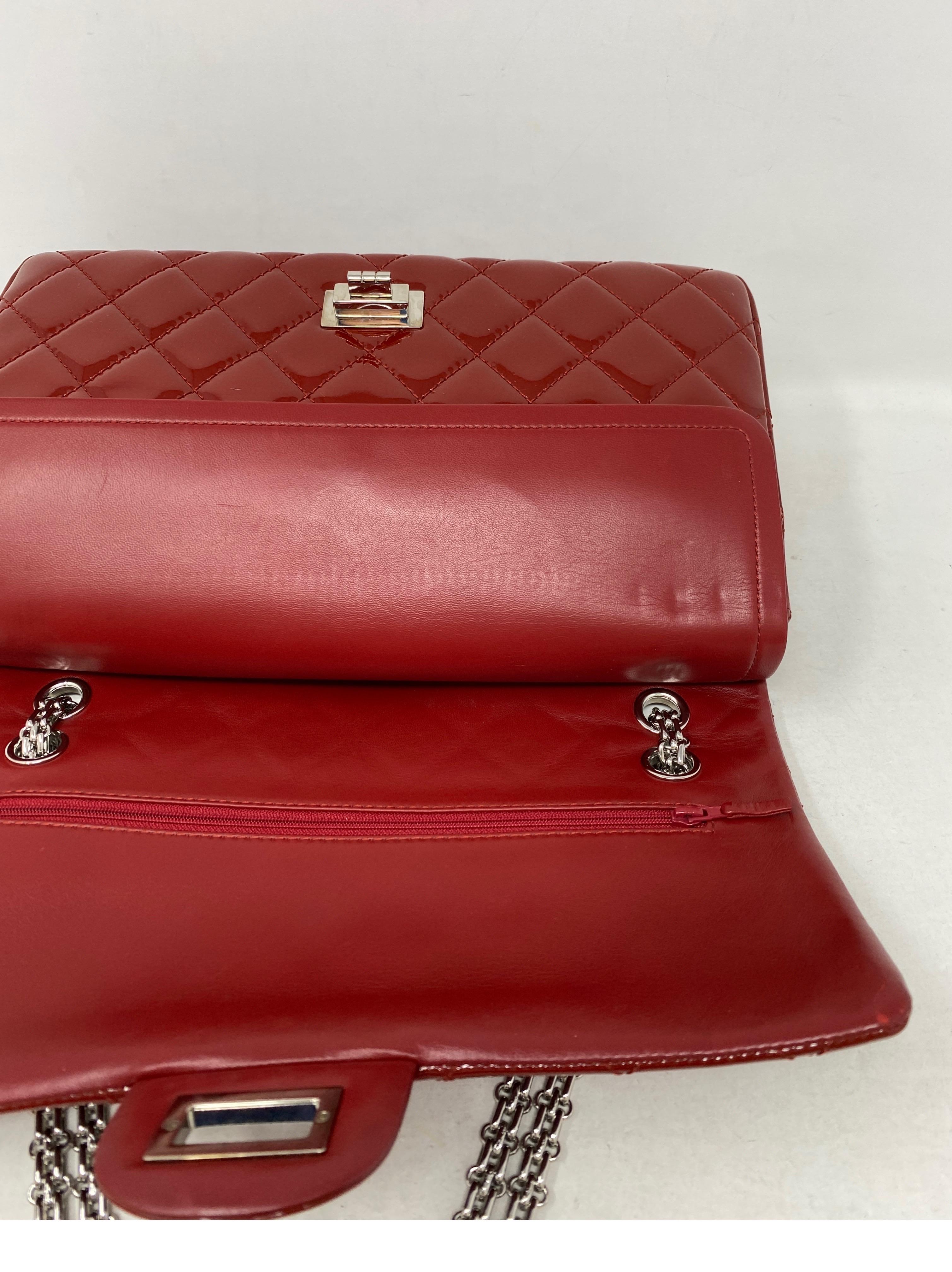 Chanel Red Jumbo Patent Reissue Leather Bag  6