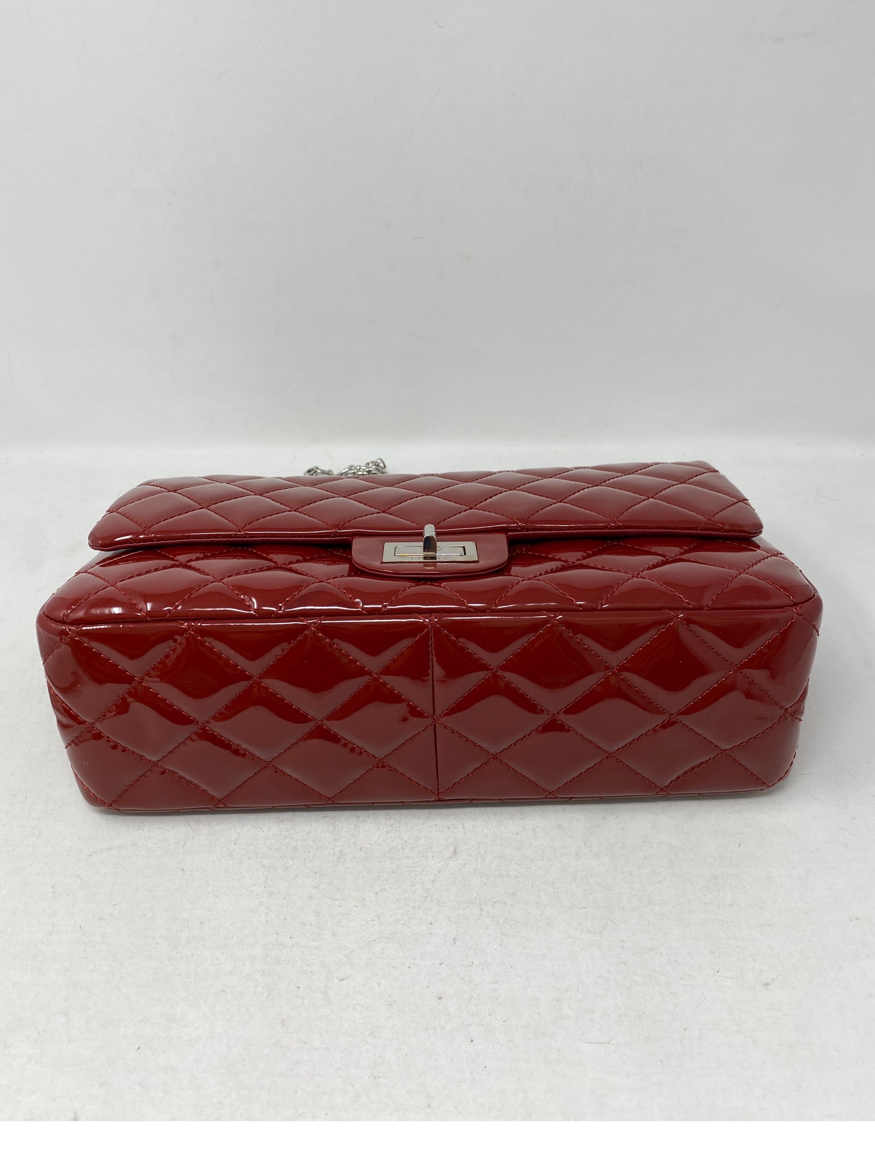 Chanel Red Jumbo Patent Reissue Leather Bag  13