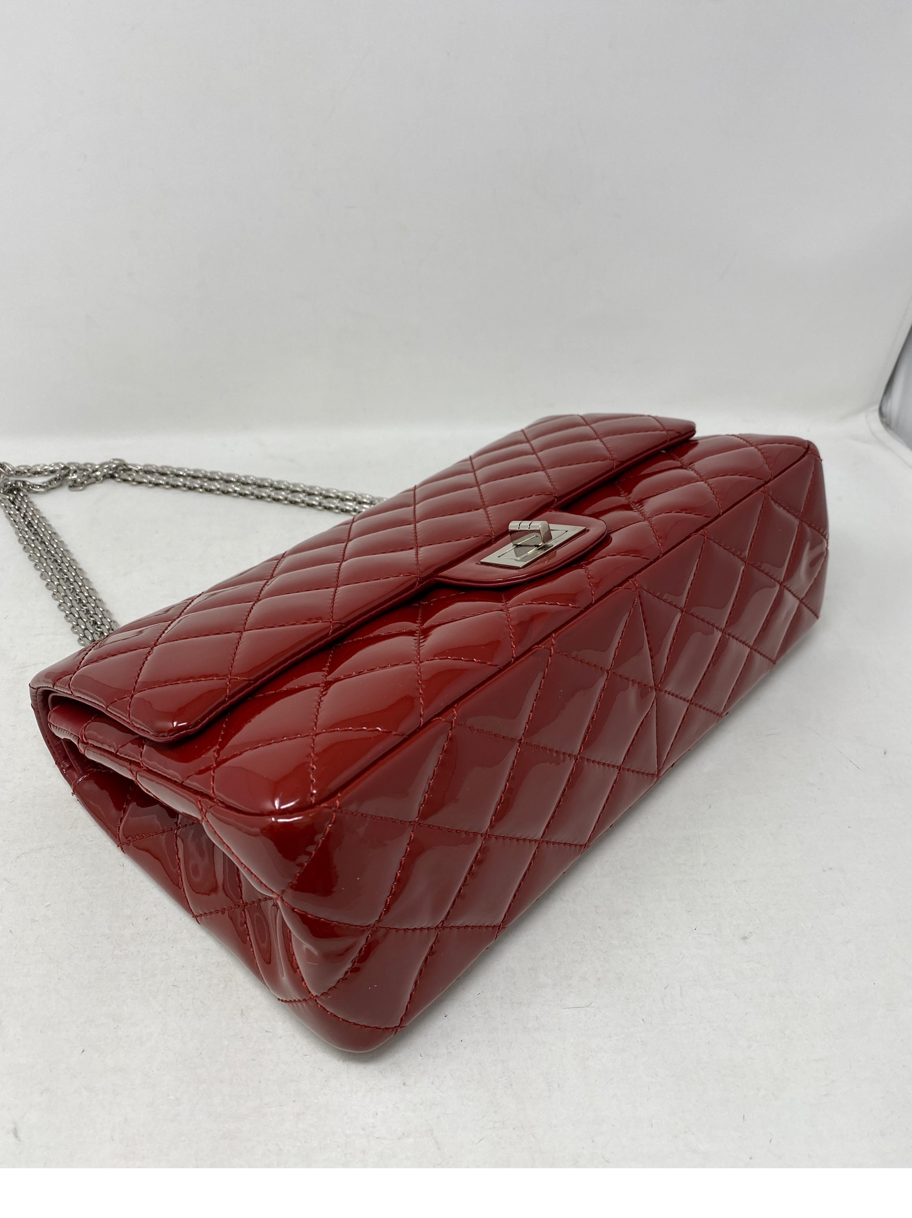 Chanel Red Jumbo Patent Reissue Leather Bag  14