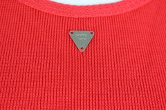 Chanel Red Knitted Cotton Top