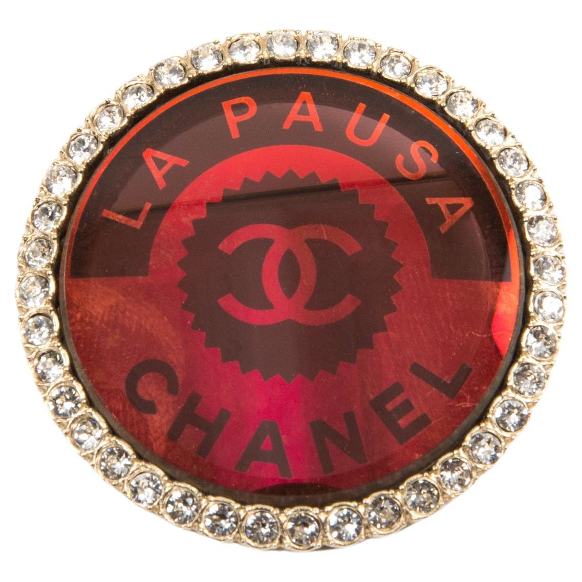 Chanel Red La Pausa Brooch