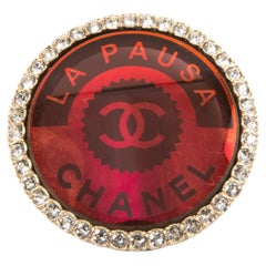 Chanel Red La Pausa Brooch