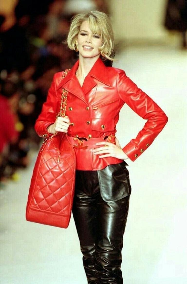 Chanel Red Lamb Leather Belt, 1992 For Sale 7
