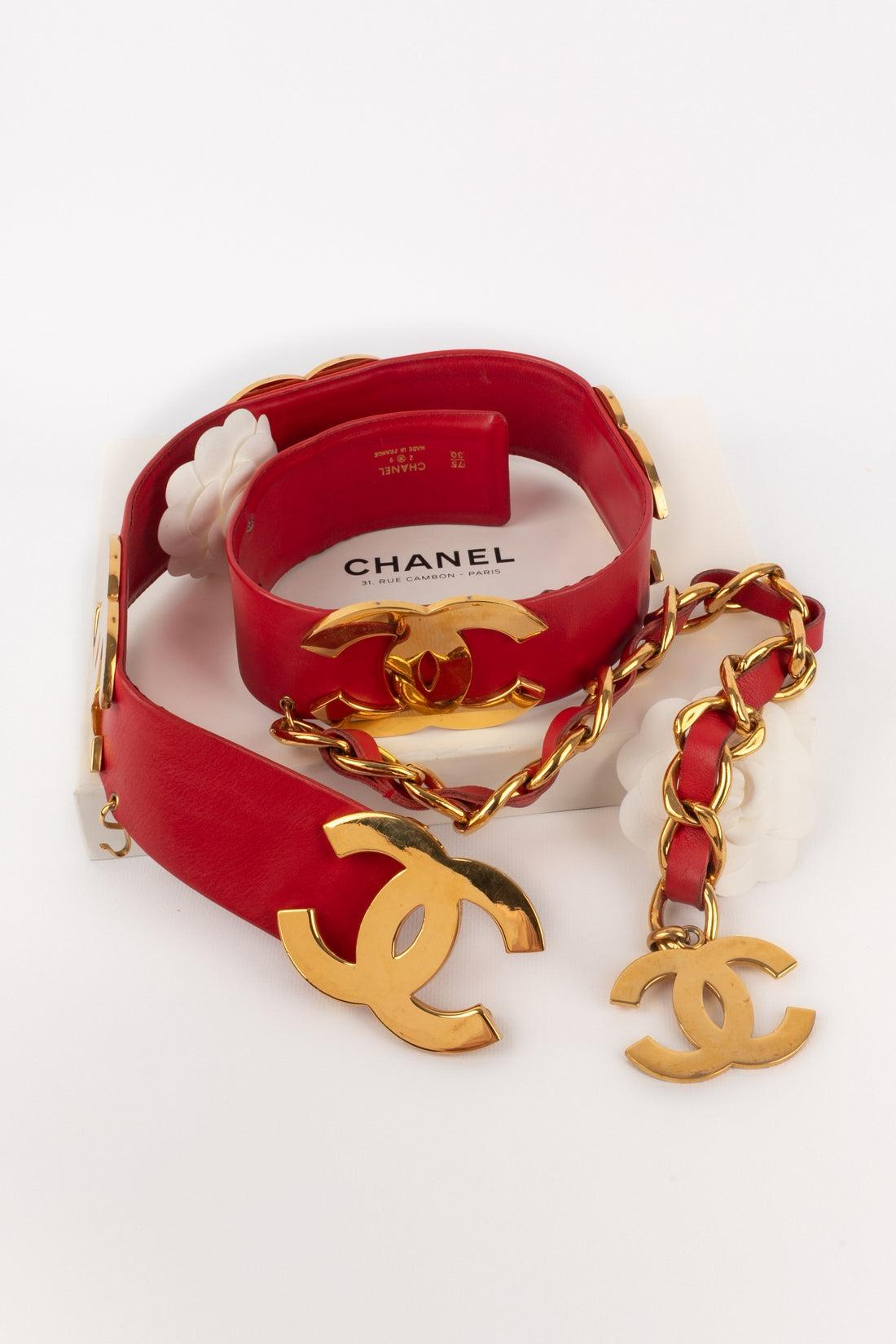 Chanel Red Lamb Leather Belt, 1992 For Sale 9