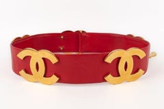 Chanel Red Lamb Leather Belt, 1992