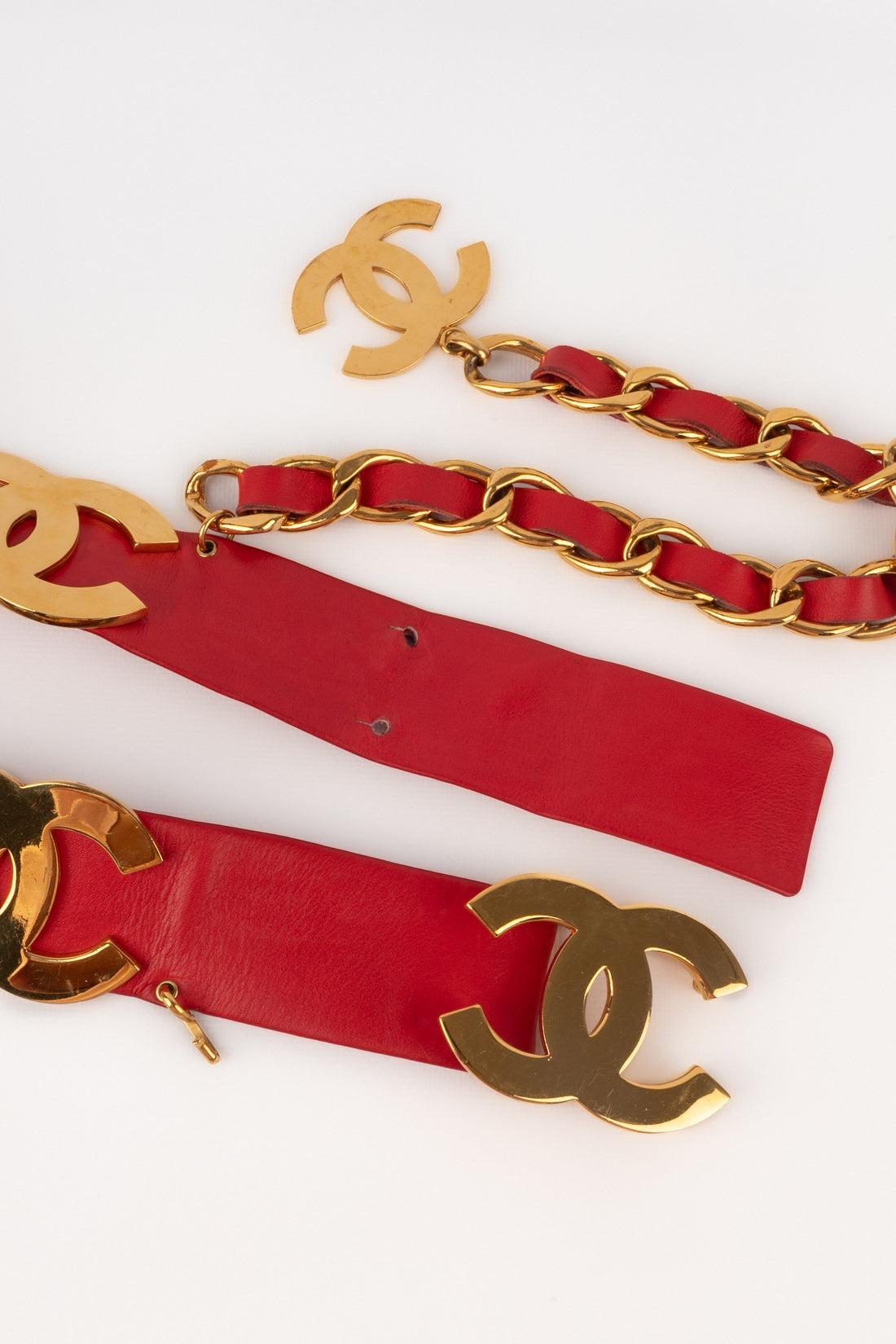 Chanel Red Lamb Leather Belt, 1992 For Sale 3
