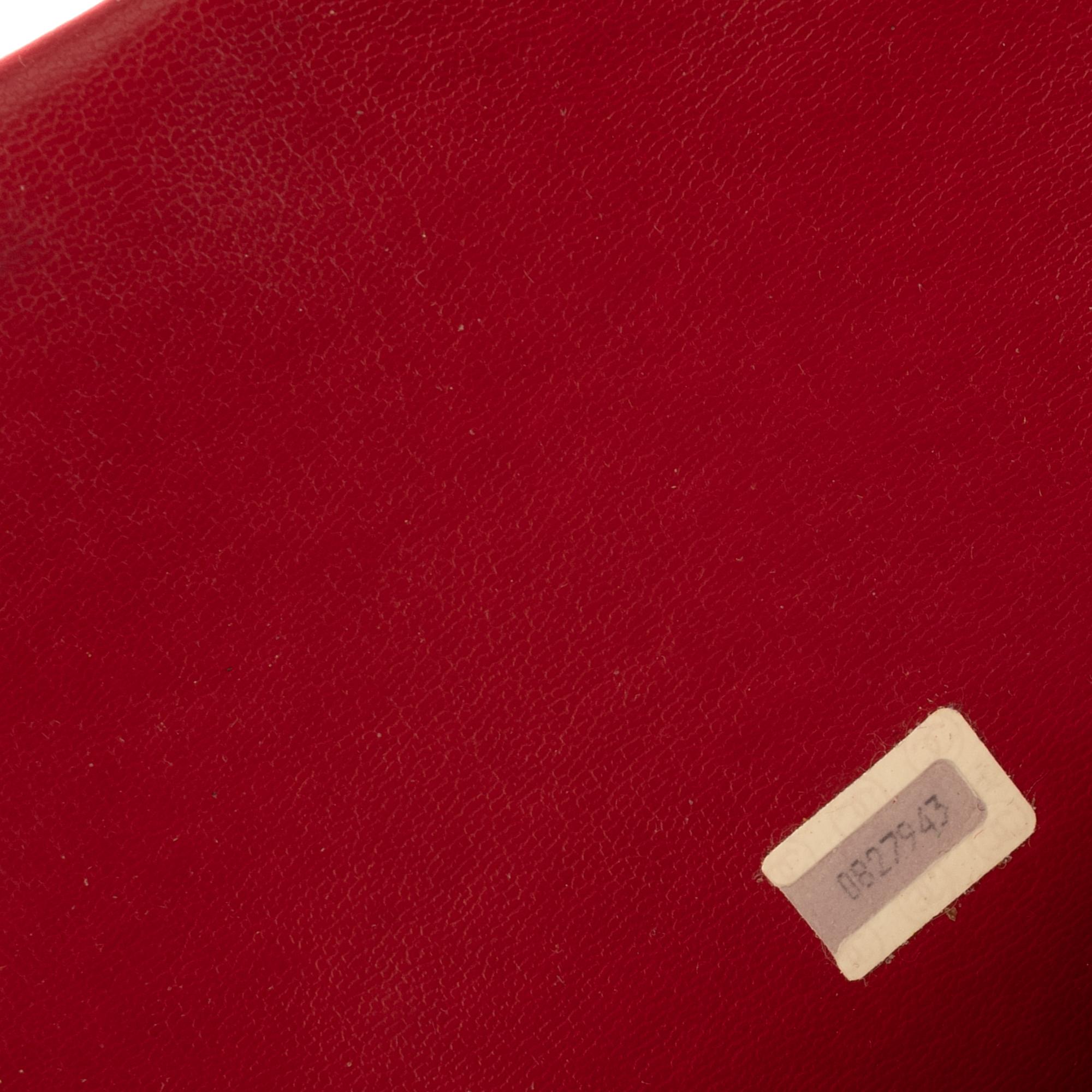 Chanel Red Lamb Leather Vintage Shoulder Bag  7