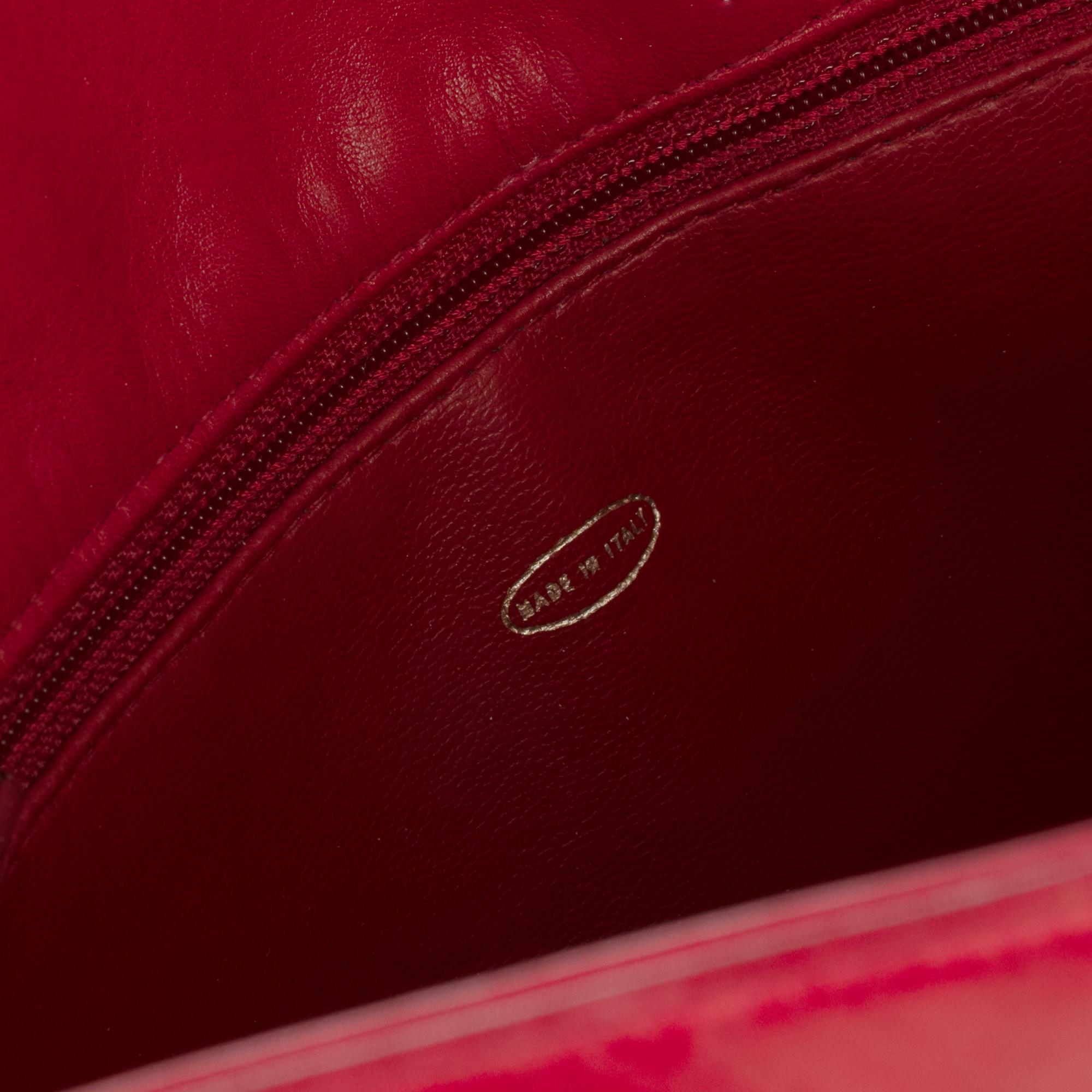 Women's Chanel Red Lamb Leather Vintage Shoulder Bag 