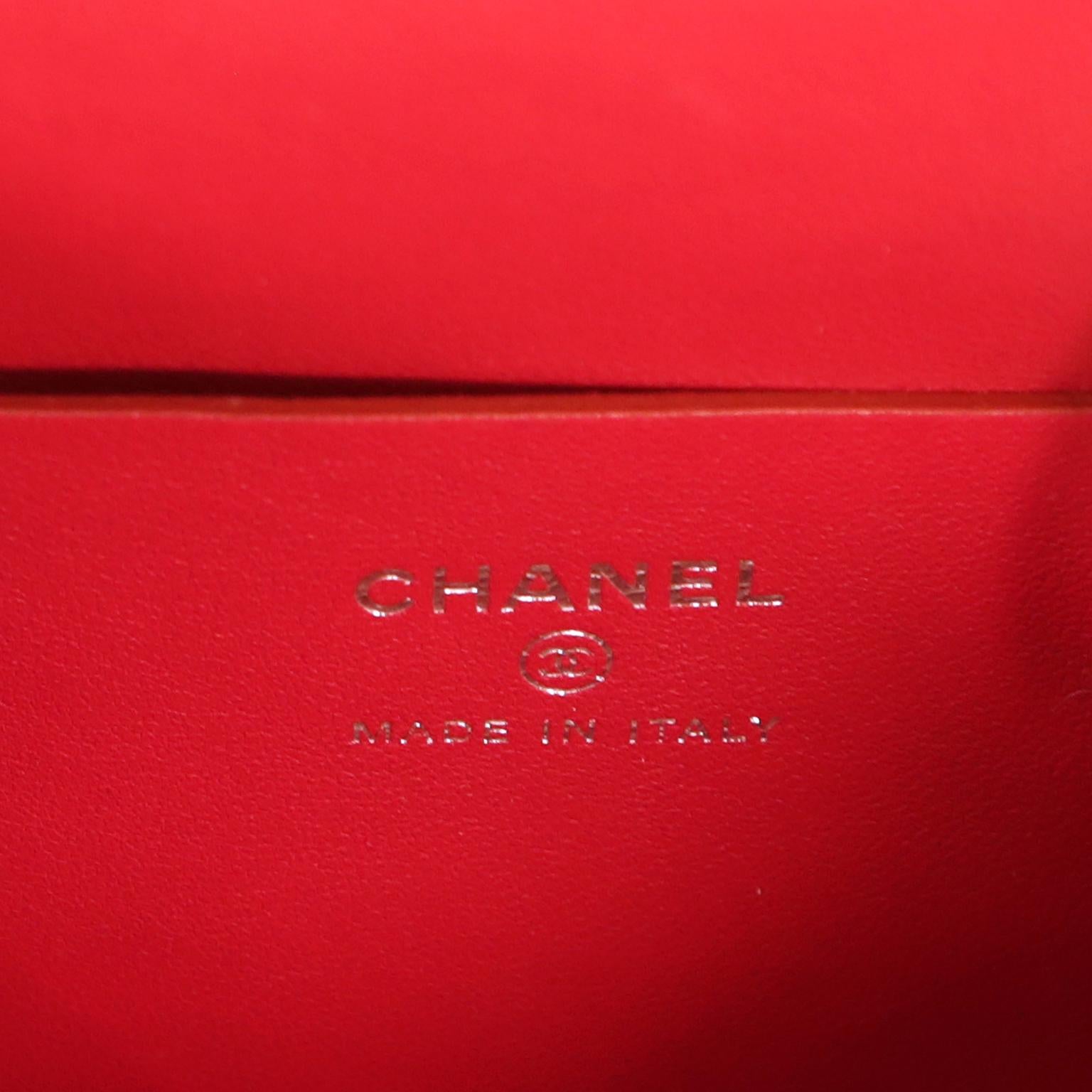 Chanel Red Lambskin Airlines Envelope Clutch In Good Condition In Palm Beach, FL