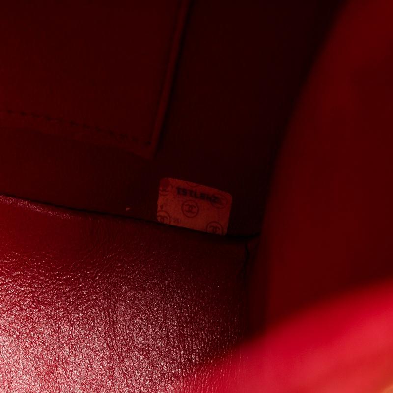 Chanel Red Lambskin CC Front Pocket Shoulder Bag 7